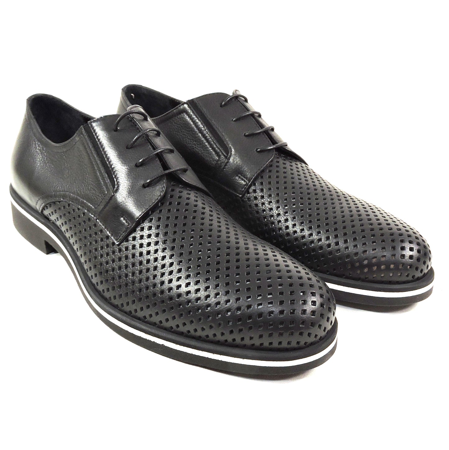 GOODMAN 🇮🇹 MEN'S BLACK SOFT LEATHER COMFORT SUMMER OXFORD