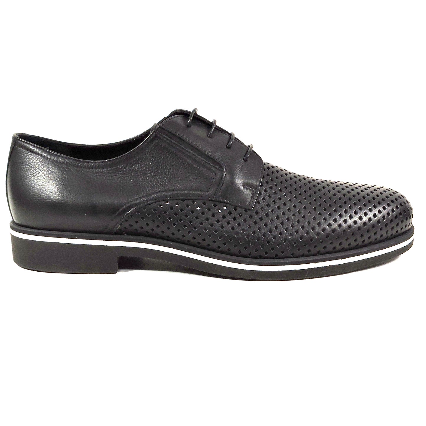 GOODMAN 🇮🇹 MEN'S BLACK SOFT LEATHER COMFORT SUMMER OXFORD