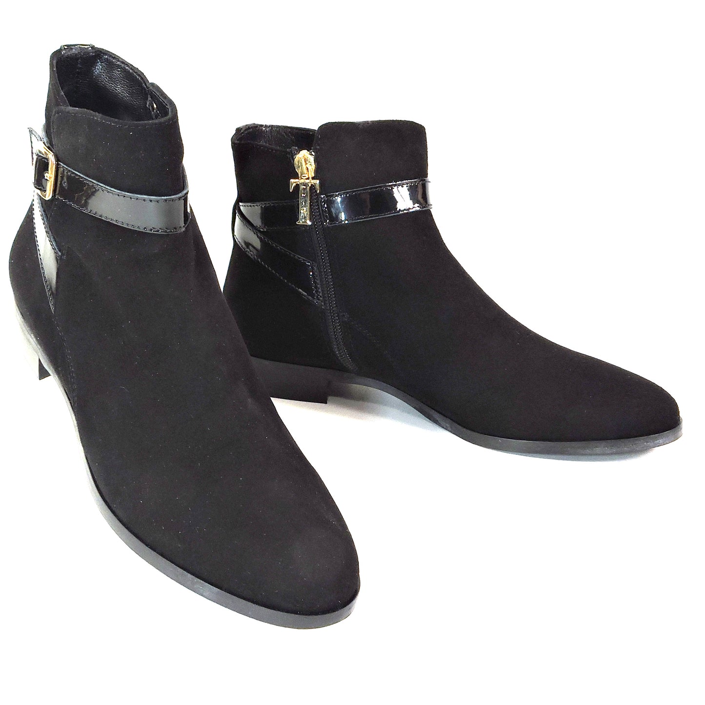 LUIGI TRAINI 🇮🇹 WOMEN'S BLACK SOFT SUEDE COMFORT WINTER BOOTIES