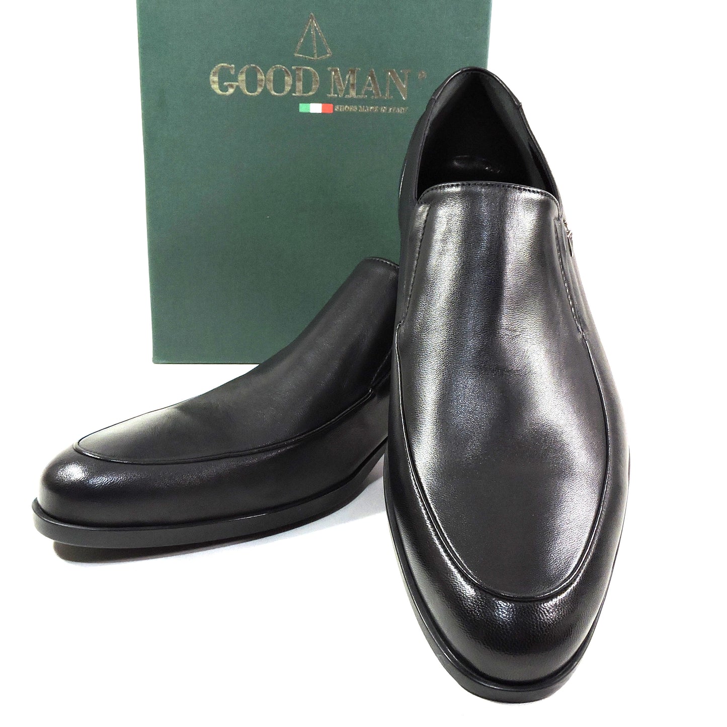 GOODMAN 🇮🇹 MEN'S BLACK SOFT LEATHER COMFORT LOAFERS