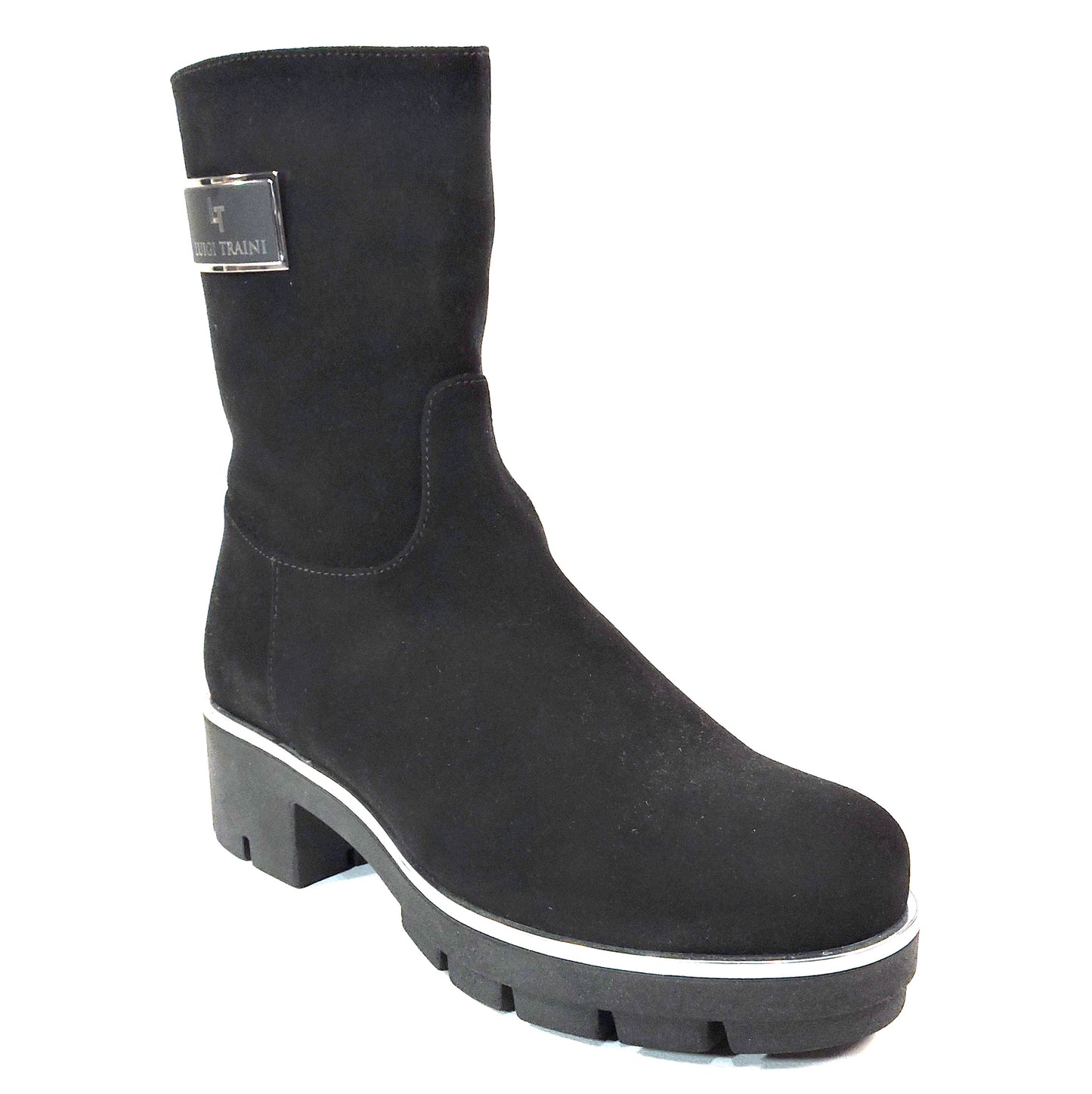 LUIGI TRAINI 🇮🇹 WOMEN'S BLACK SOFT SUEDE COMFORT WINTER BOOTS