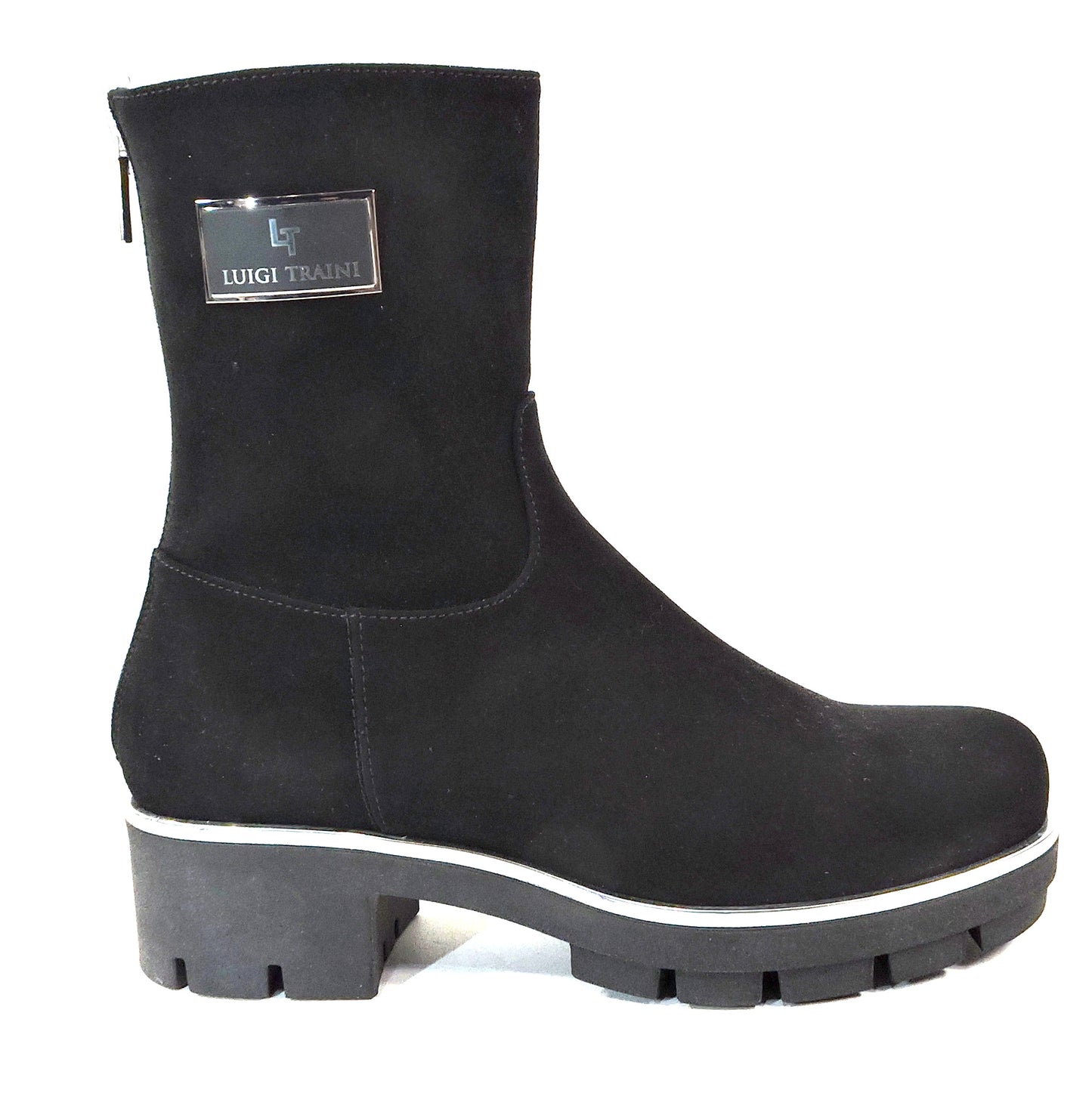 LUIGI TRAINI 🇮🇹 WOMEN'S BLACK SOFT SUEDE COMFORT WINTER BOOTS