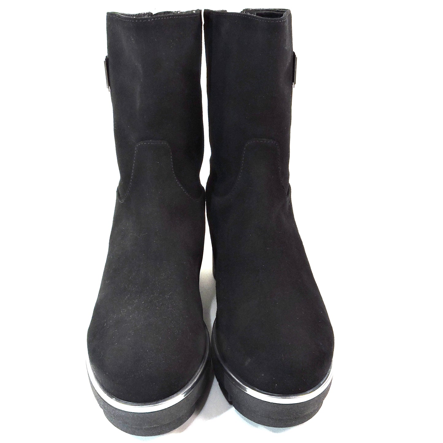 LUIGI TRAINI 🇮🇹 WOMEN'S BLACK SOFT SUEDE COMFORT WINTER BOOTS