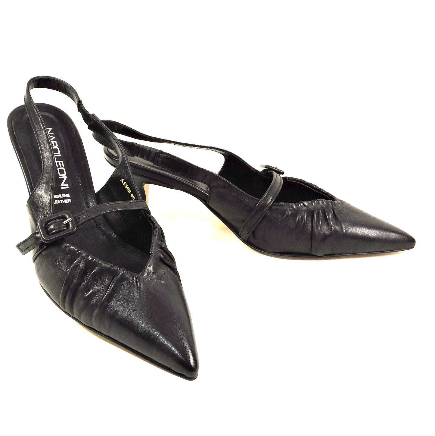 NAPOLEONI 🇮🇹 WOMEN'S BLACK SOFT LEATHER COMFORT SUMMER SANDALS