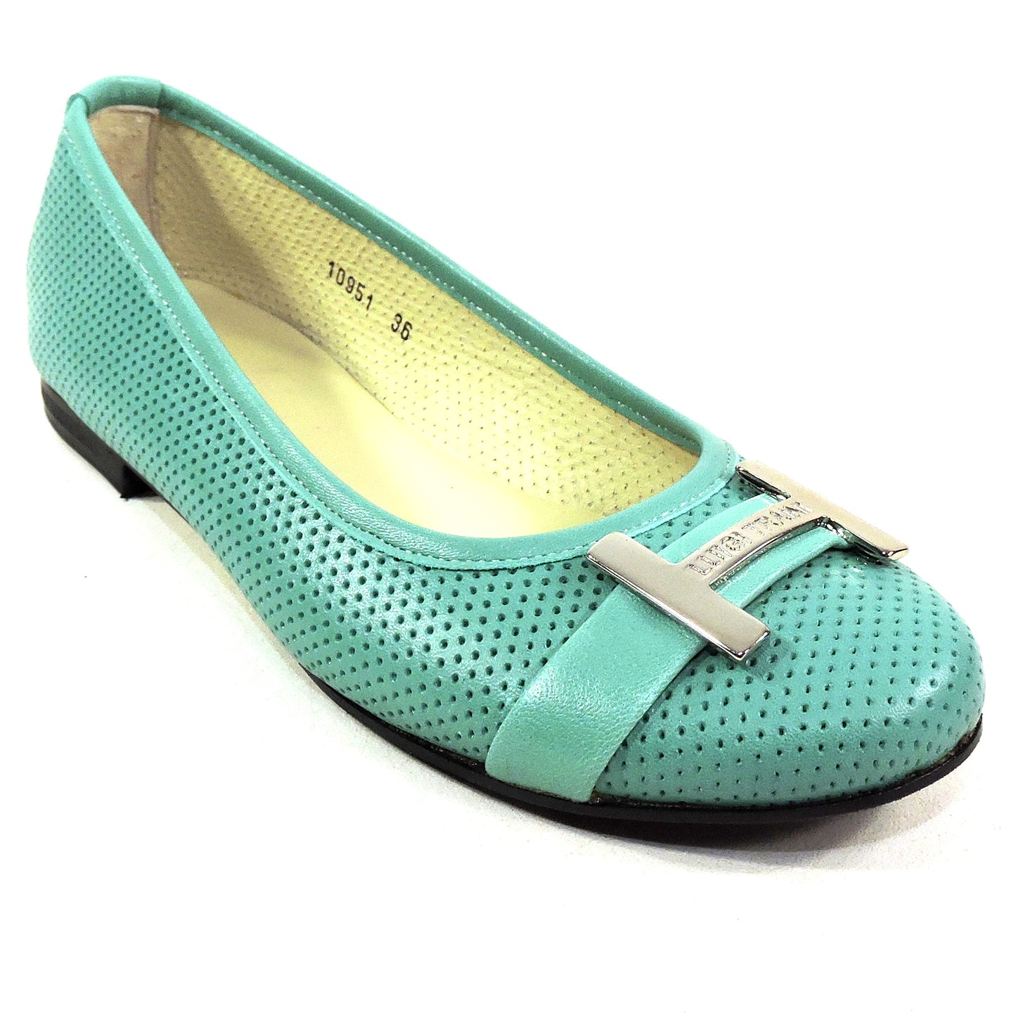 LUIGI TRAINI 🇮🇹 WOMEN'S SOFT GREEN LEATHER COMFORT FLAT LOAFERS