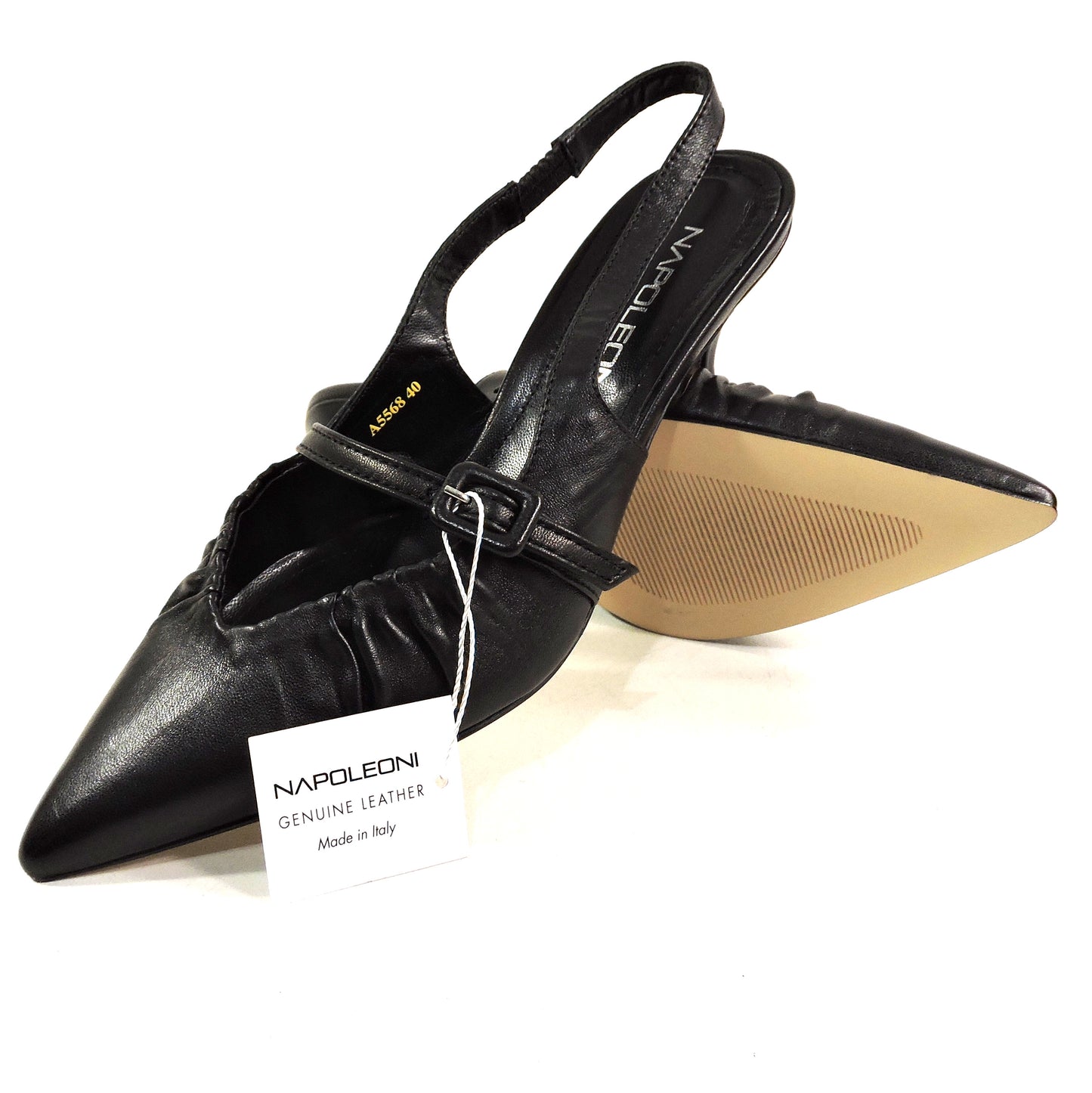 NAPOLEONI 🇮🇹 WOMEN'S BLACK SOFT LEATHER COMFORT SUMMER SANDALS