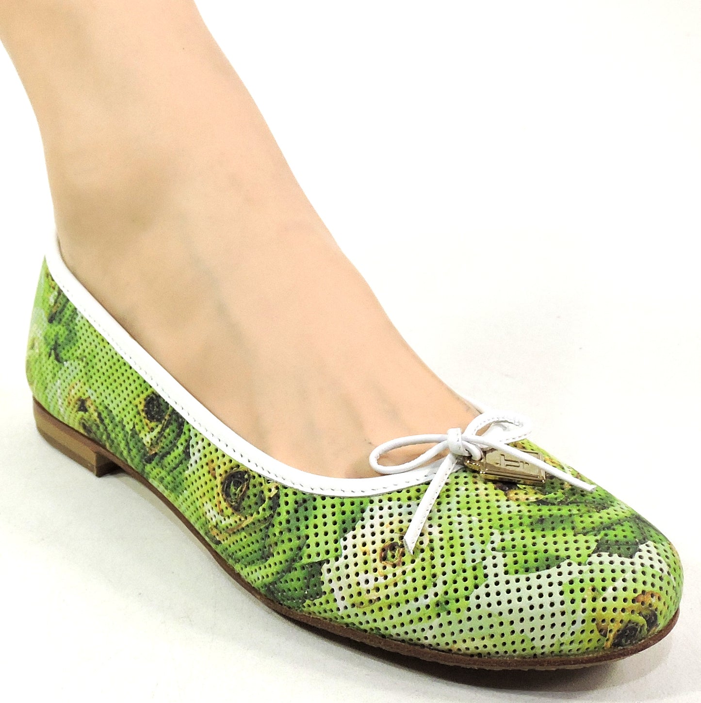 LUIGI TRAINI 🇮🇹 WOMEN'S GREEN SOFT LEATHER COMFORT SUMMER FLAT LOAFERS
