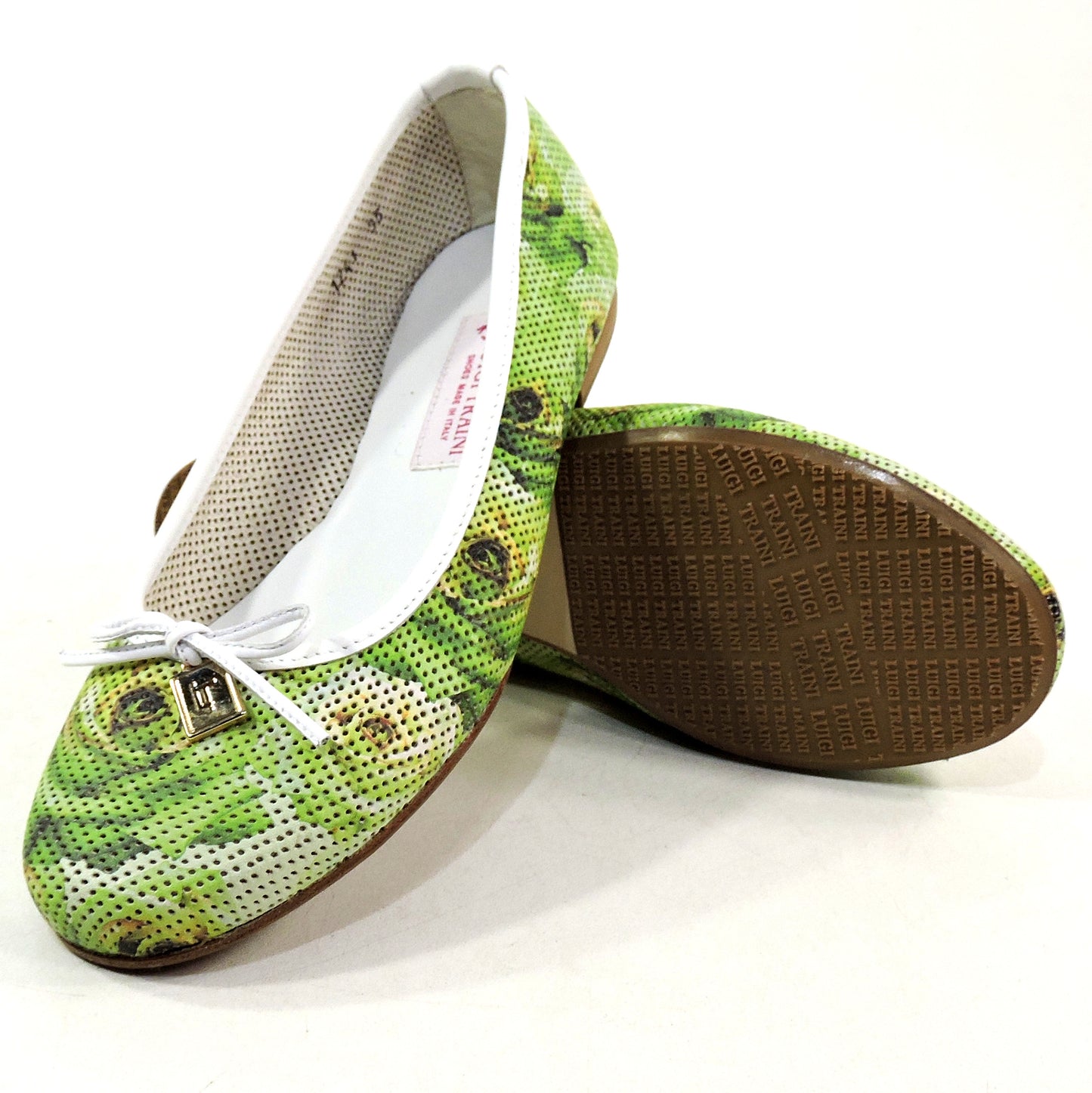 LUIGI TRAINI 🇮🇹 WOMEN'S GREEN SOFT LEATHER COMFORT SUMMER FLAT LOAFERS