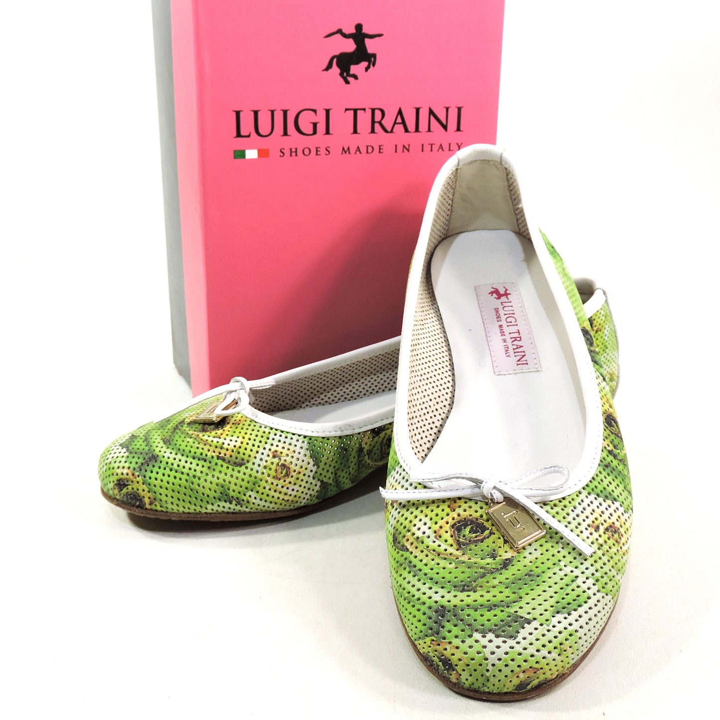 LUIGI TRAINI 🇮🇹 WOMEN'S GREEN SOFT LEATHER COMFORT SUMMER FLAT LOAFERS