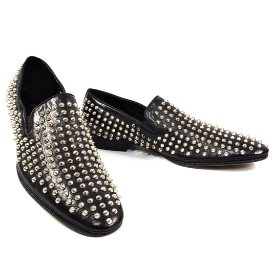 BALDININI 🇮🇹 MEN'S BLACK LEATHER COMFORT FASHION LOAFERS