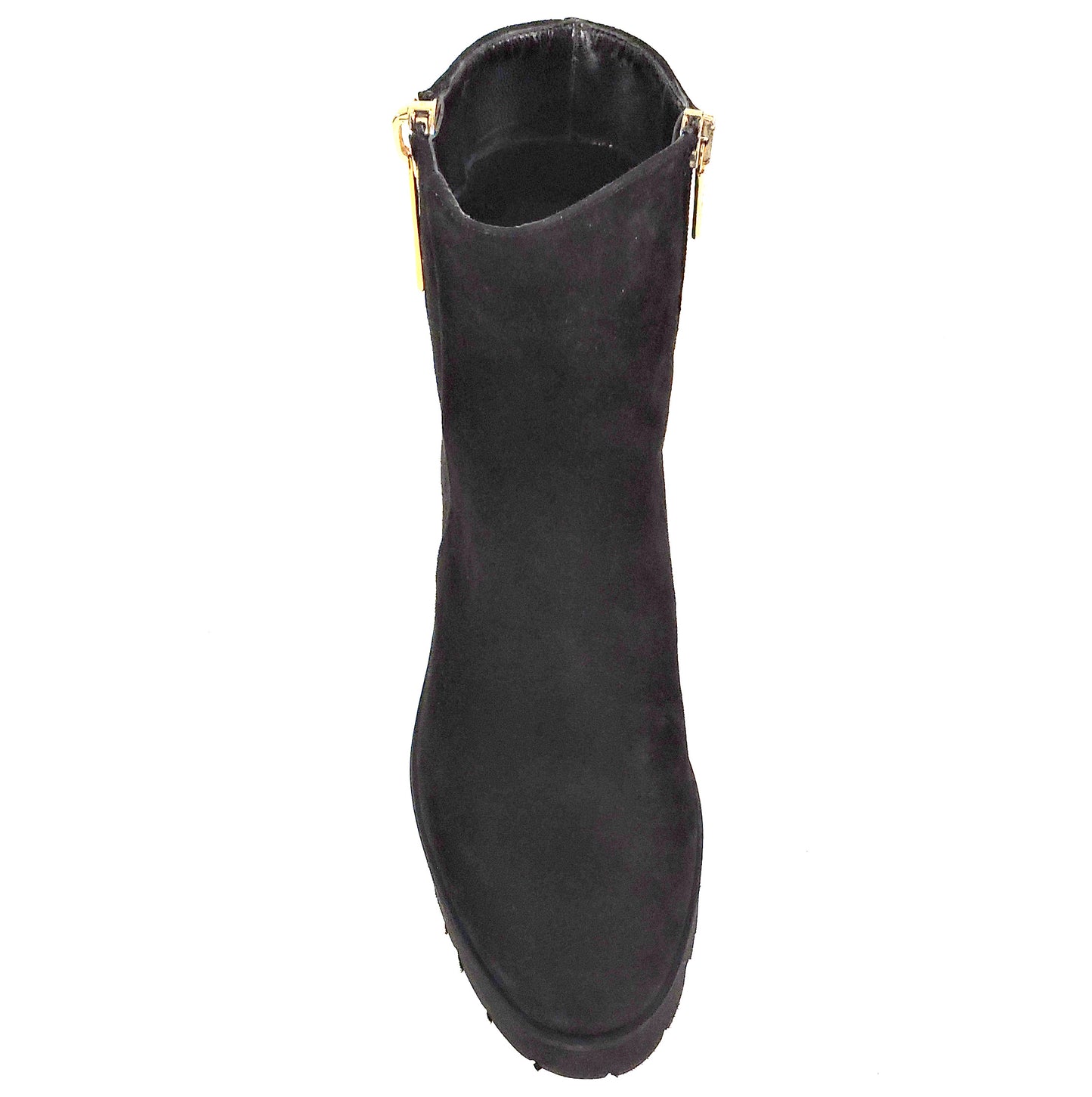 LUIGI TRAINI 🇮🇹 WOMEN'S SOFT BLACK SUEDE COMFORT WINTER FLAT BOOTIE