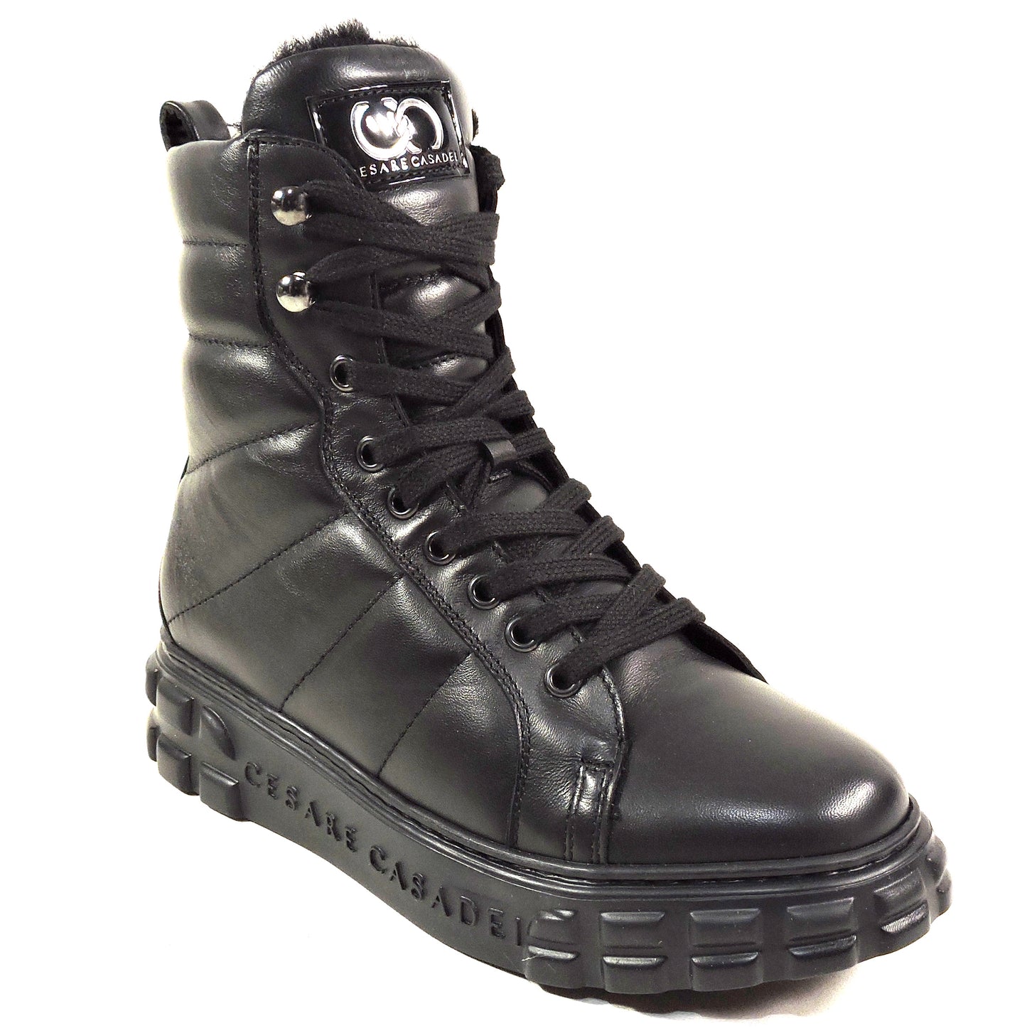 CASADEI 🇮🇹 WOMEN'S BLACK SOFT LEATHER COMFORT FASHION FLAT WINTER BOOTIE 37 EU