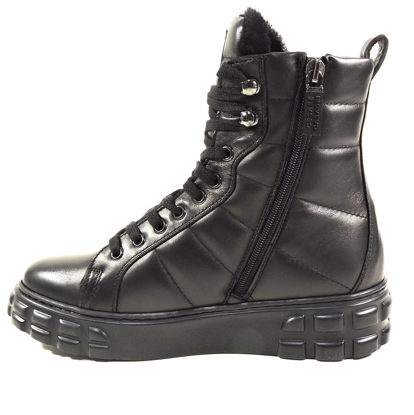 CASADEI 🇮🇹 WOMEN'S BLACK SOFT LEATHER COMFORT FASHION FLAT WINTER BOOTIE 37 EU