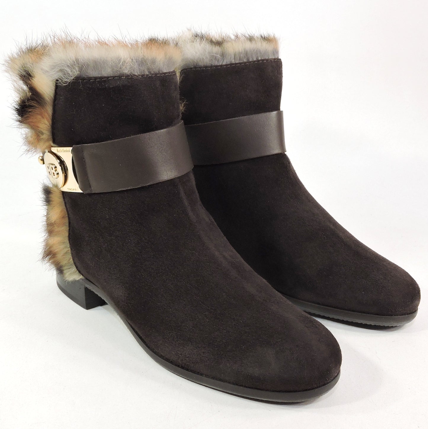 BALDININI 🇮🇹 WOMEN'S BROWN SUEDE WINTER FUR LINING FASHION CHELSEA BOOTIE