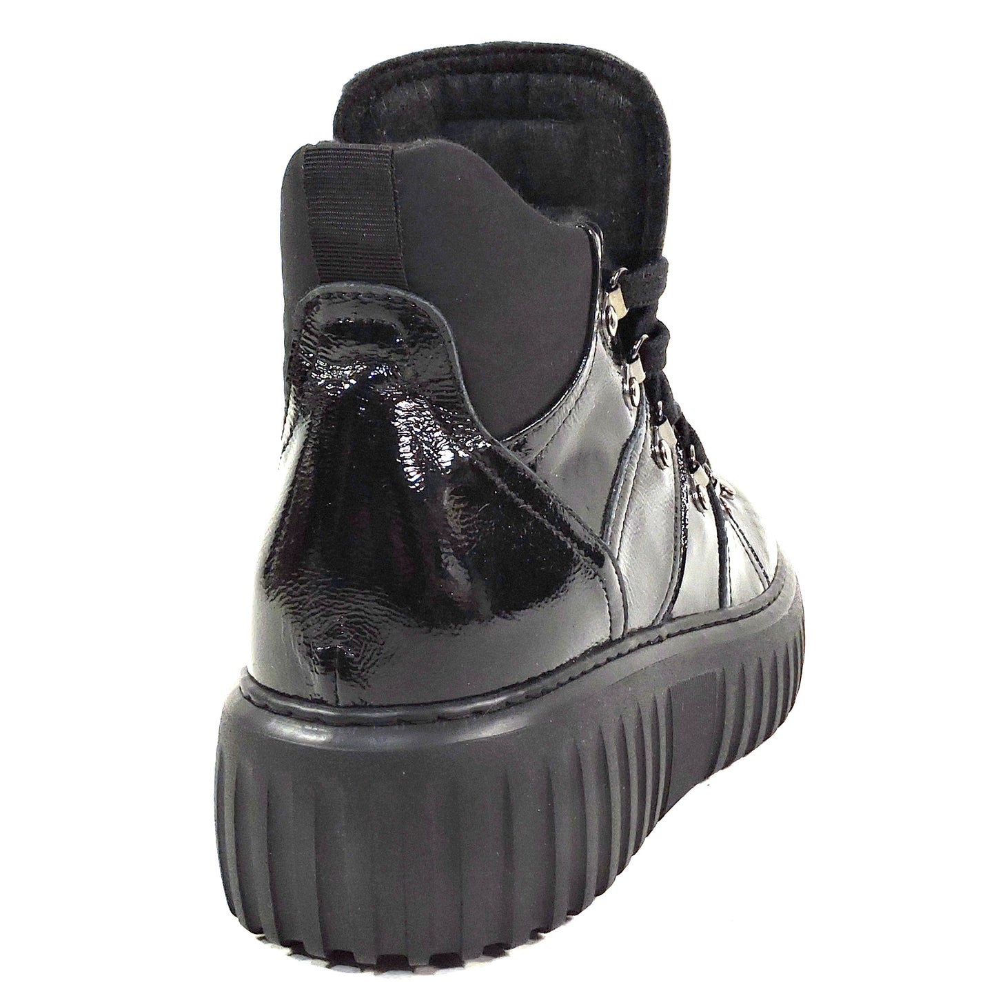 ALBERTO CICCIOLI 🇮🇹 WOMEN'S BLACK SOFT PATENT LEATHER COMFORT WINTER BOOTIE 37