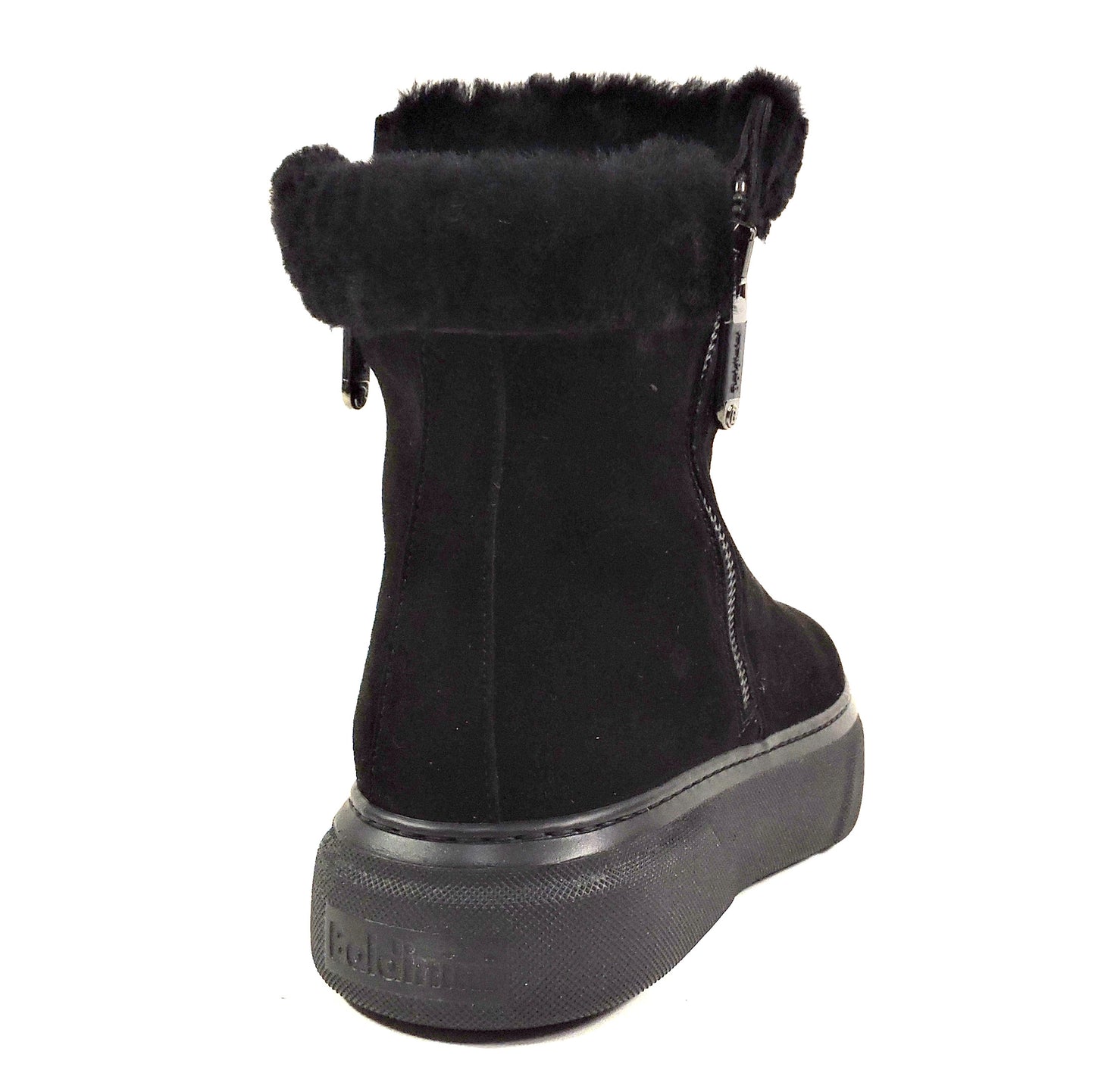 BALDININI 🇮🇹 WOMEN'S BLACK SOFT SUEDE COMFORT WINTER ANKLE PLATFORM BOOTIES