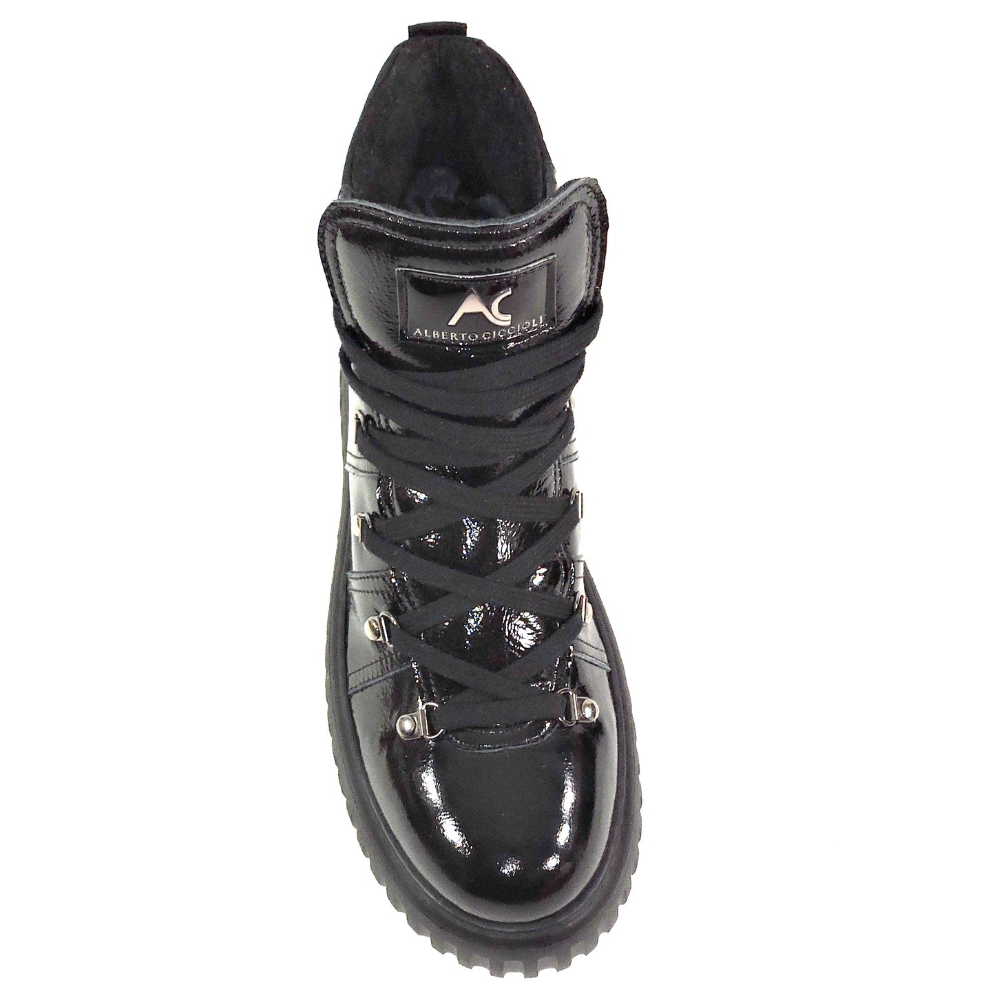 ALBERTO CICCIOLI 🇮🇹 WOMEN'S BLACK SOFT PATENT LEATHER COMFORT WINTER BOOTIE 37