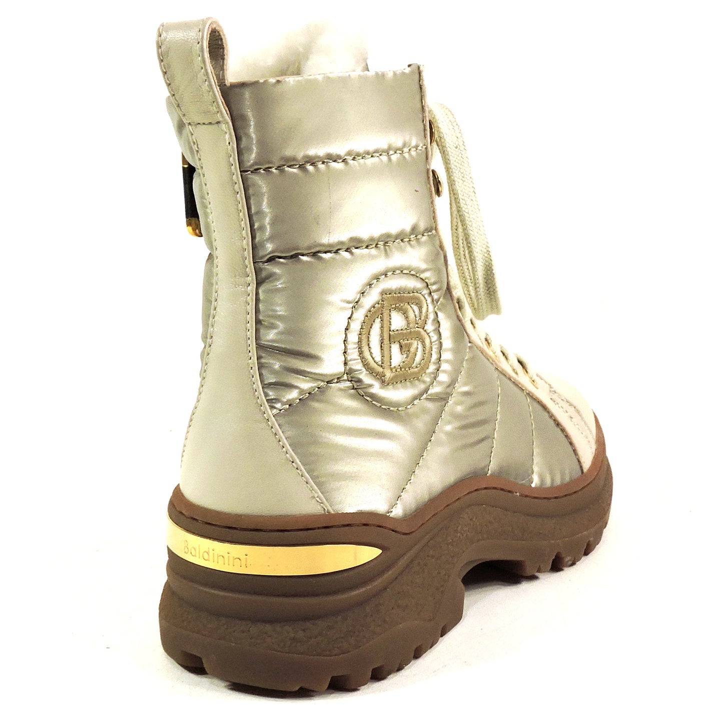 BALDININI 🇮🇹 WOMEN'S BEIGE SOFT LEATHER & FABRIC COMFORT WINTER FUR BOOTIE