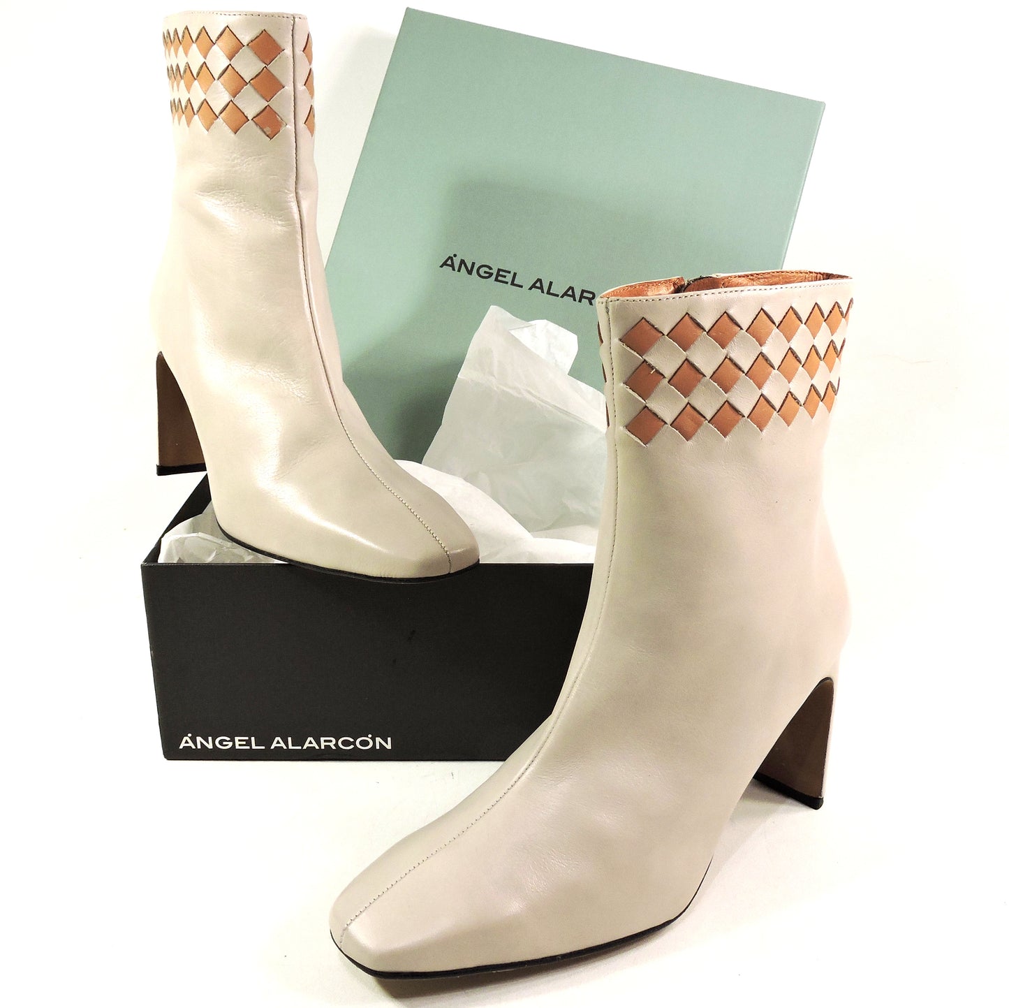 ANGEL ALARCONE ⚜WOMEN'S GREY SOFT LEATHER COMFORT ANKLE BOOTIE