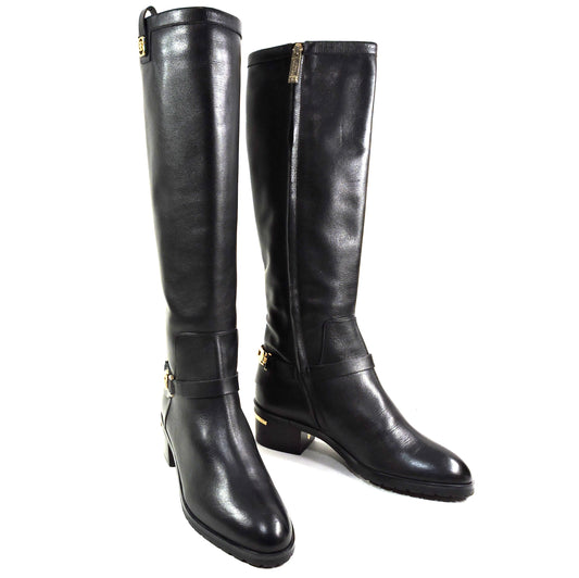 BALDININI 🇮🇹 WOMEN'S BLACK SOFT LEATHER COMFORT FASHION KNEE -HIGH BOOTS
