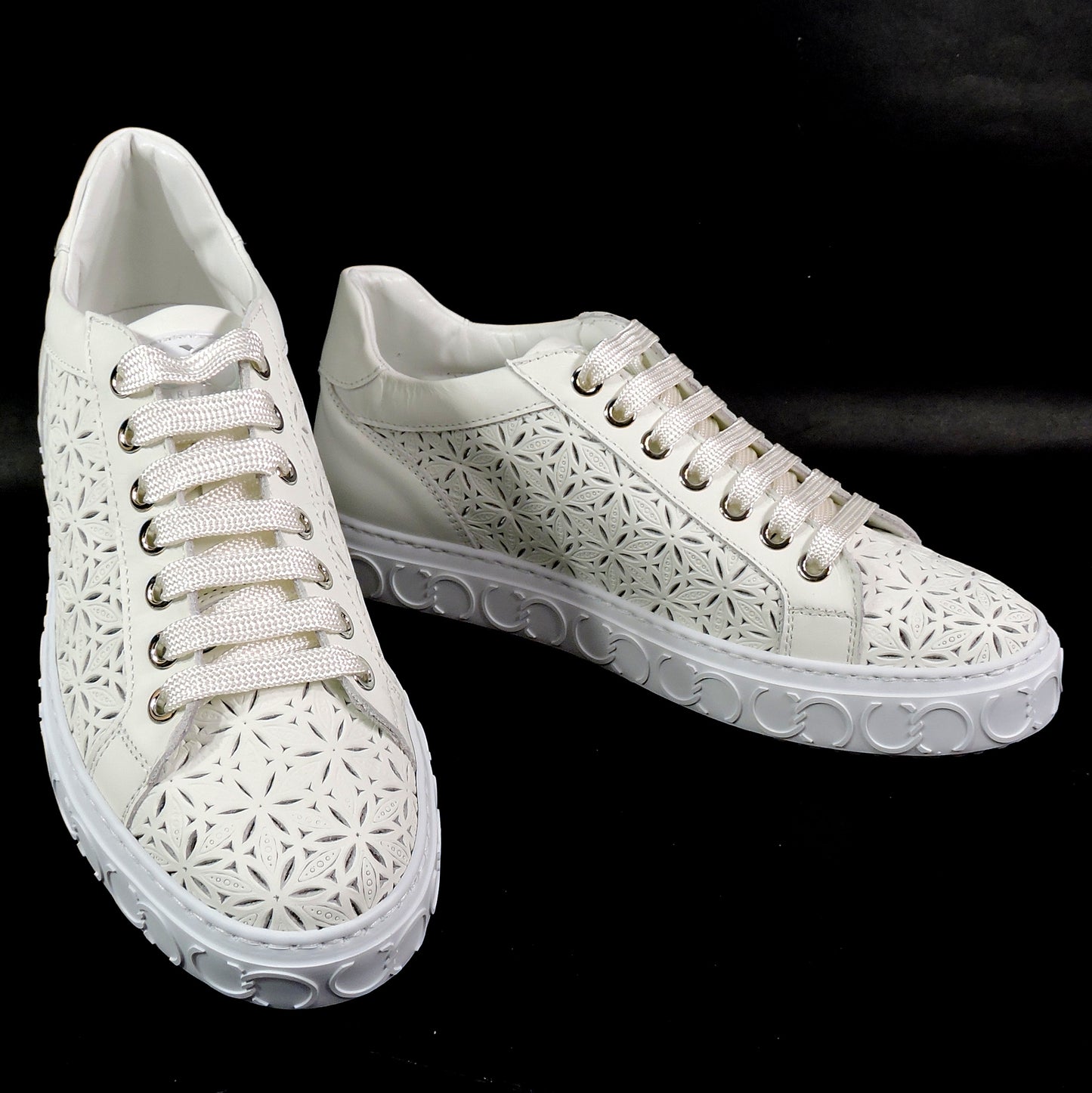 CASADEI 🇮🇹 WOMEN'S OFF WHITE SOFT LEATHER COMFORT FASHION SUMMER SNEAKERS