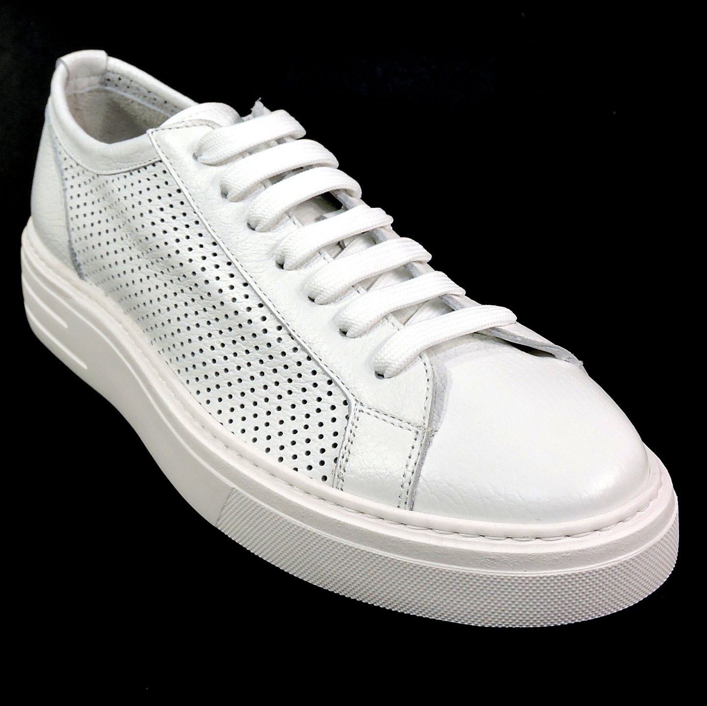 ALBERTO CICCIOLI 🇮🇹 MEN'S WHITE SOFT LEATHER COMFORT SUMMER SNEAKERS 42 EU