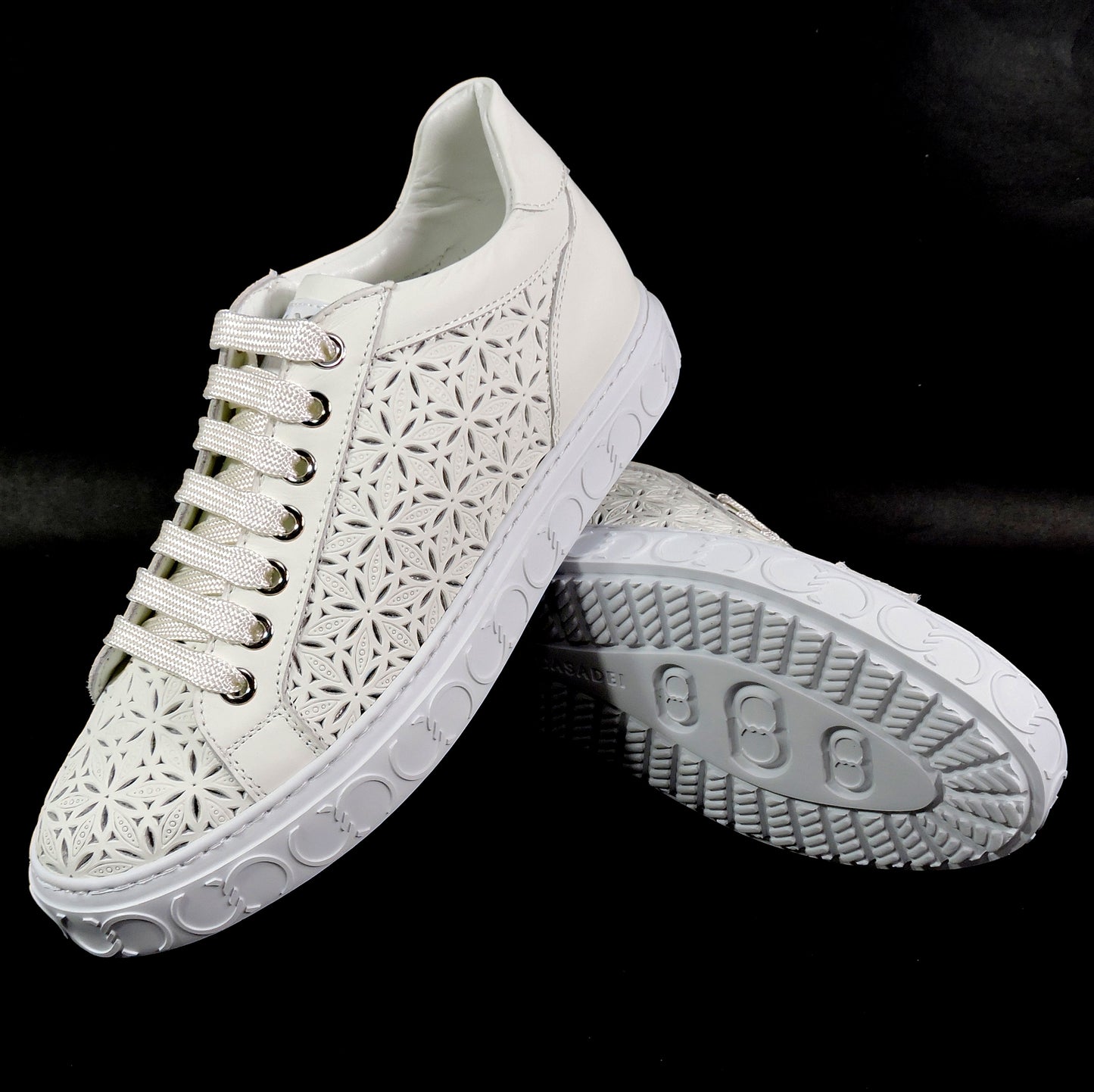 CASADEI 🇮🇹 WOMEN'S OFF WHITE SOFT LEATHER COMFORT FASHION SUMMER SNEAKERS
