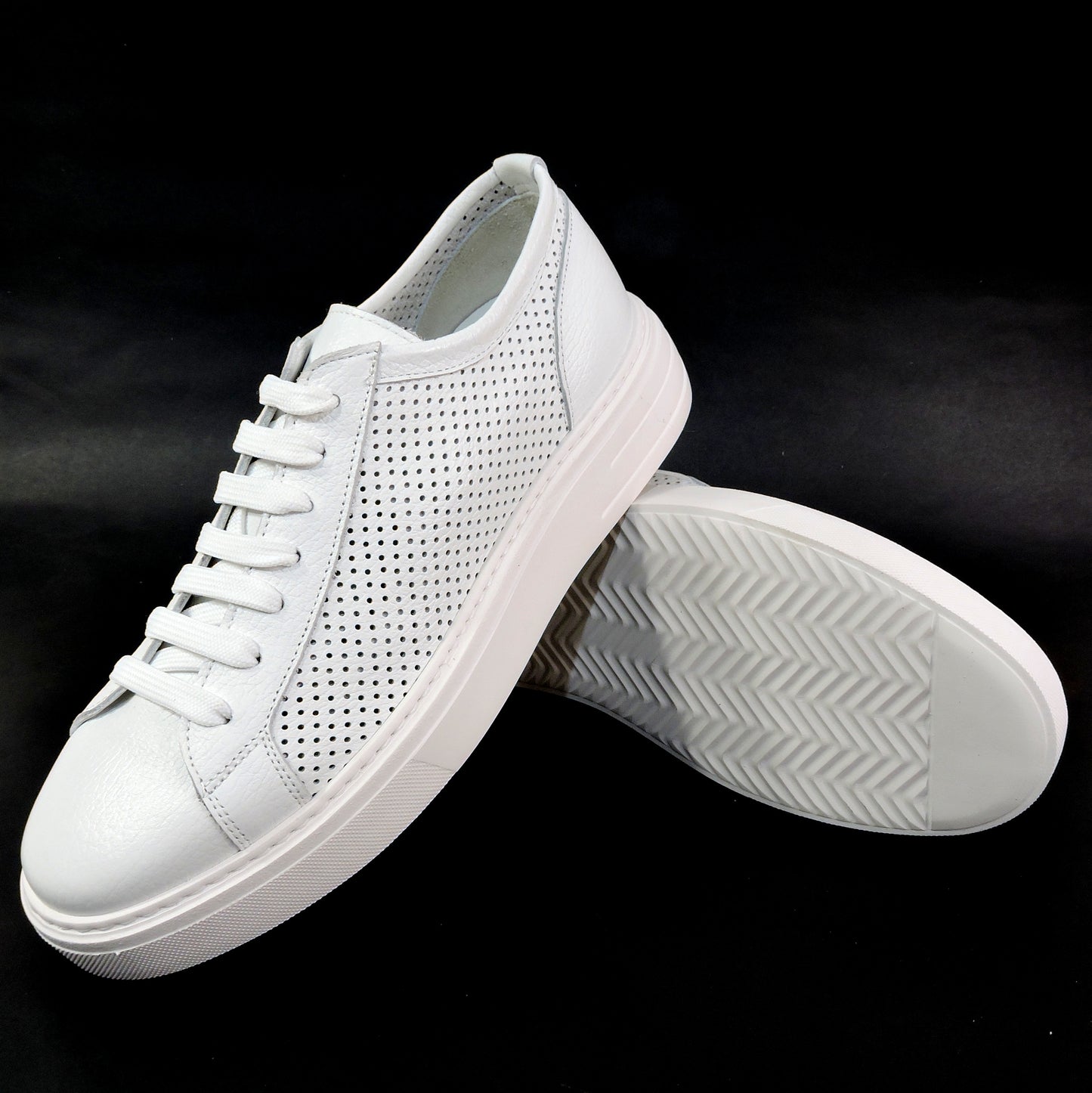 ALBERTO CICCIOLI 🇮🇹 MEN'S WHITE SOFT LEATHER COMFORT SUMMER SNEAKERS 42 EU