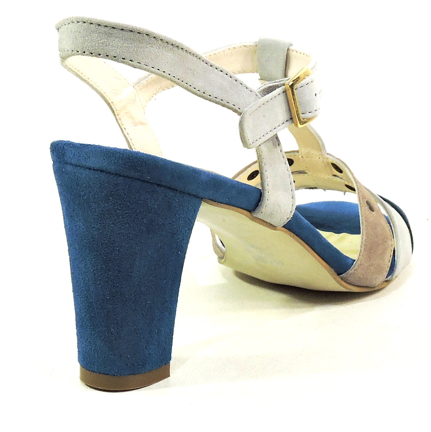 MAURO FEDELI 🇮🇹 WOMEN'S SOFT BLUE SUEDE COMFORT SUMMER SANDALS