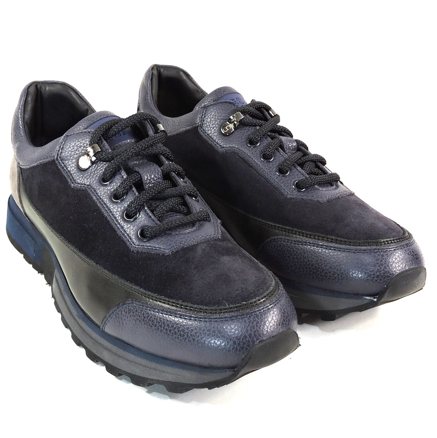 CASADEI 🇮🇹 MEN'S BLUE SUEDE & LEATHER COMFORT FASHION SNEAKERS