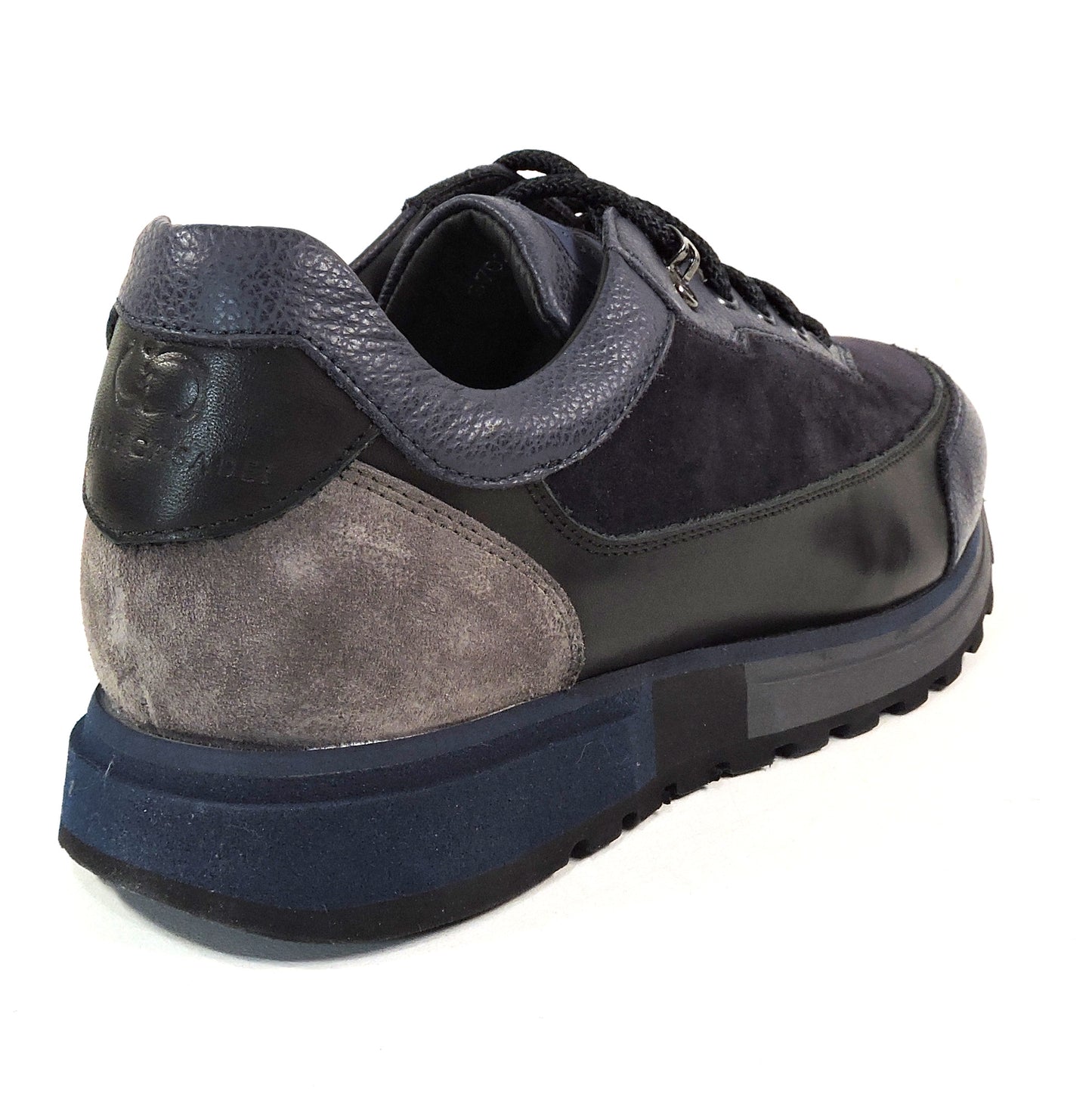 CASADEI 🇮🇹 MEN'S BLUE SUEDE & LEATHER COMFORT FASHION SNEAKERS