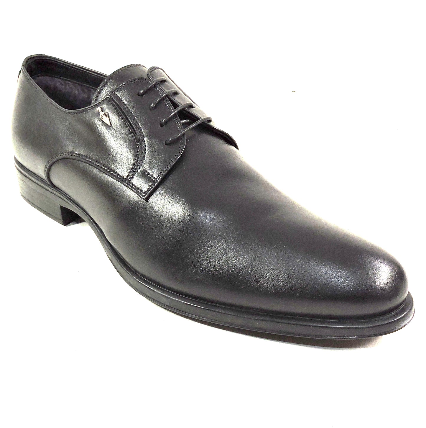 GOODMAN 🇮🇹 MEN'S BLACK SOFT LEATHER COMFORT LAMB FUR LINING DERBYS