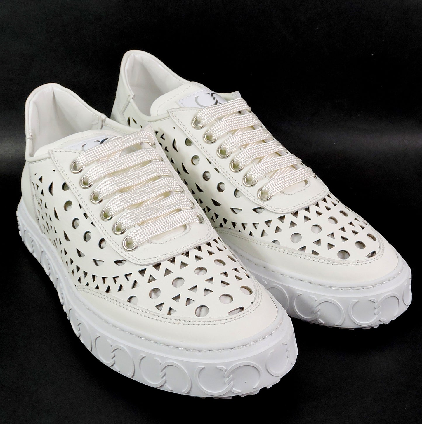 CASADEI 🇮🇹 WOMEN'S SOFT WHITE LEATHER COMFORT SUMMER FASHION SNEAKERS