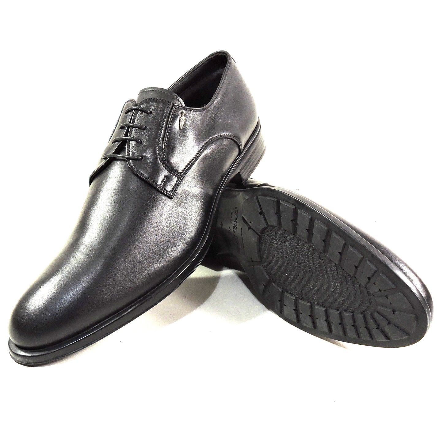 GOODMAN 🇮🇹 MEN'S BLACK SOFT LEATHER COMFORT LAMB FUR LINING DERBYS