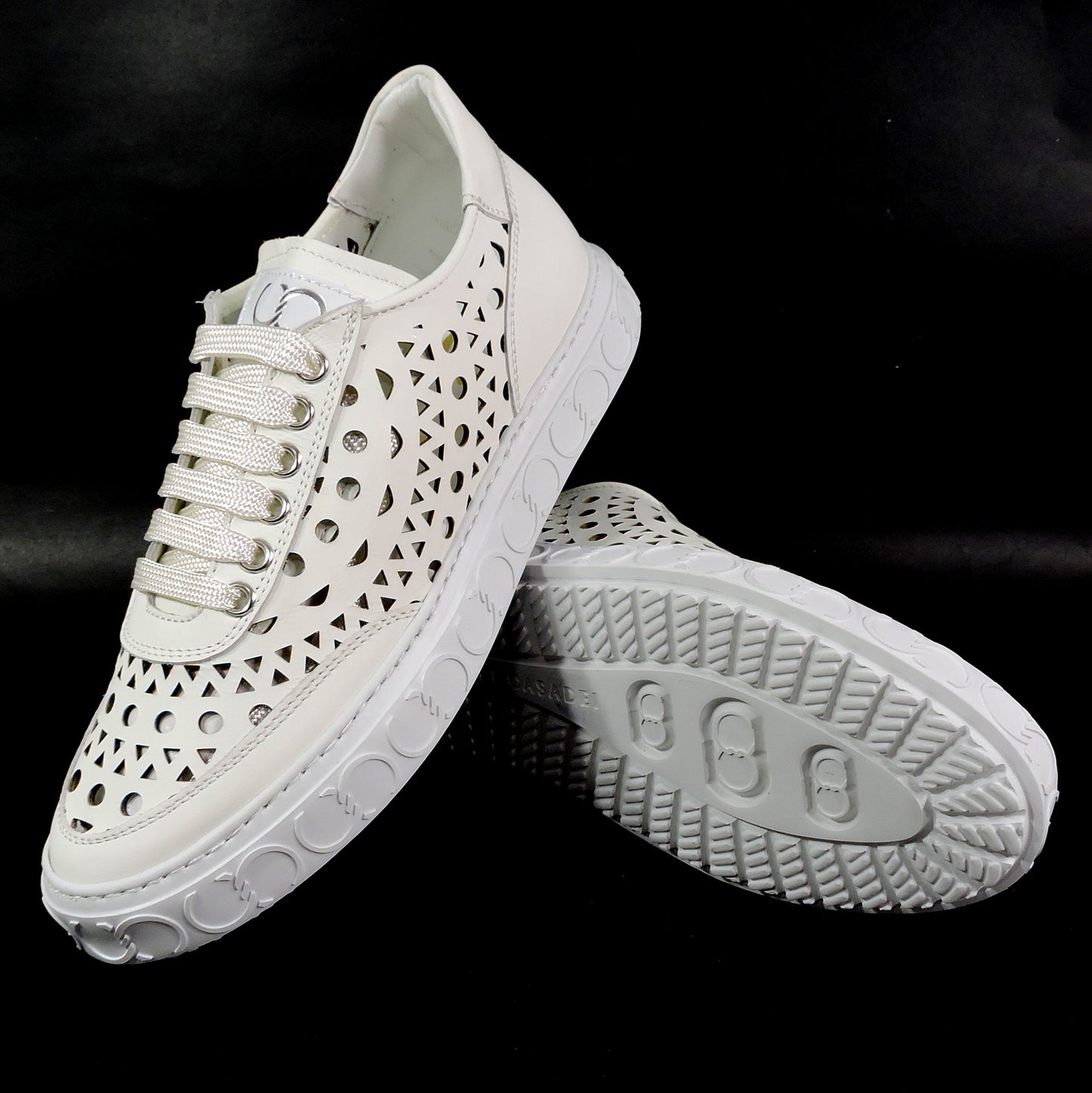 CASADEI 🇮🇹 WOMEN'S SOFT WHITE LEATHER COMFORT SUMMER FASHION SNEAKERS