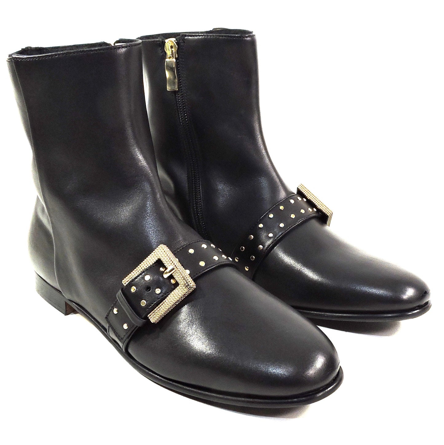 ALBERTO CICCIOLI 🇮🇹 WOMEN'S BLACK SOFT LEATHER COMFORT FASHION ANKLE BOOTIE