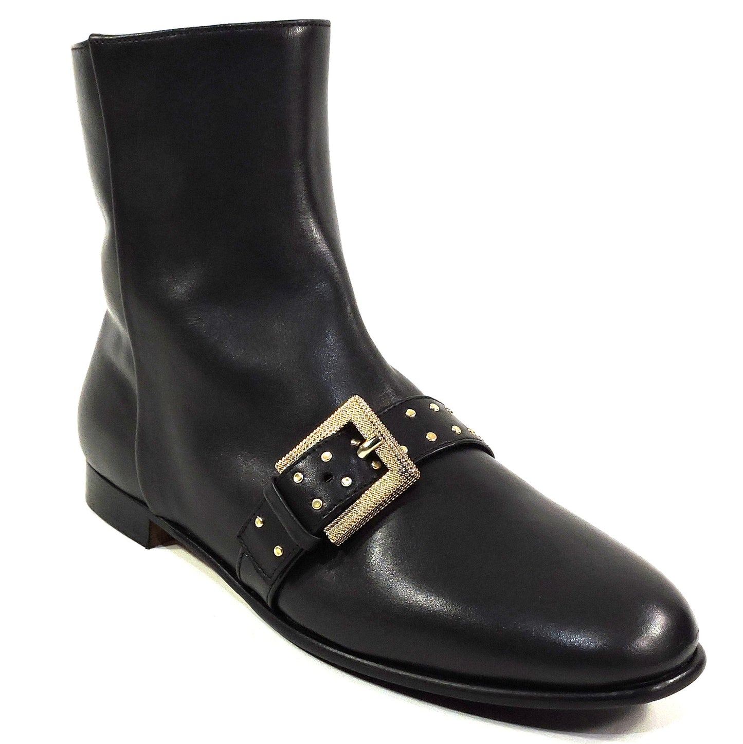 ALBERTO CICCIOLI 🇮🇹 WOMEN'S BLACK SOFT LEATHER COMFORT FASHION ANKLE BOOTIE