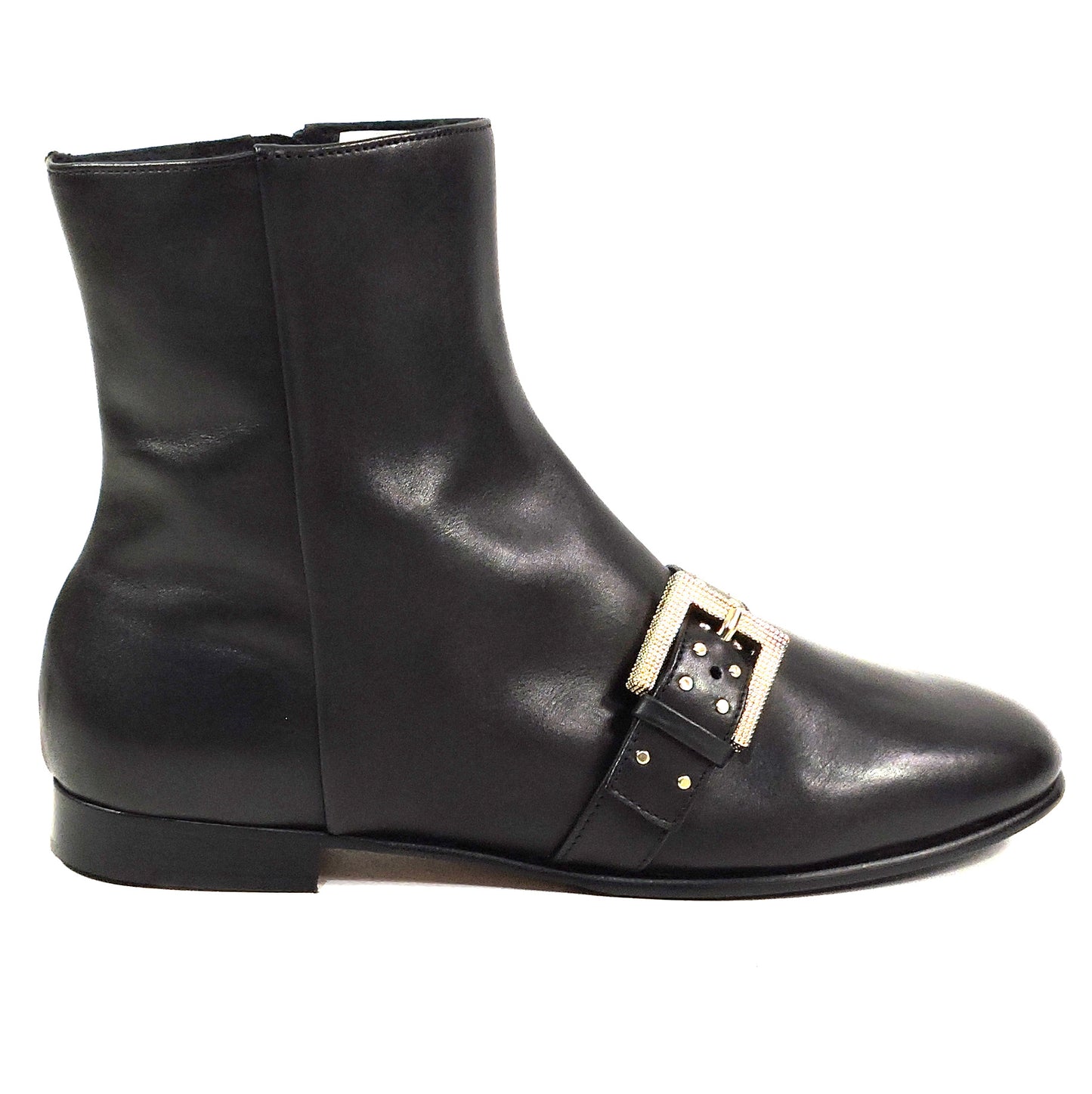 ALBERTO CICCIOLI 🇮🇹 WOMEN'S BLACK SOFT LEATHER COMFORT FASHION ANKLE BOOTIE