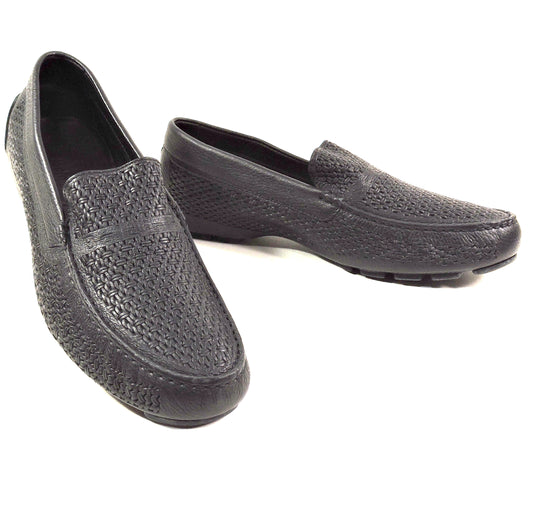 BALDININI 🇮🇹 MEN'S BLACK SOFT LEATHER COMFORT SUMMER LOAFERS