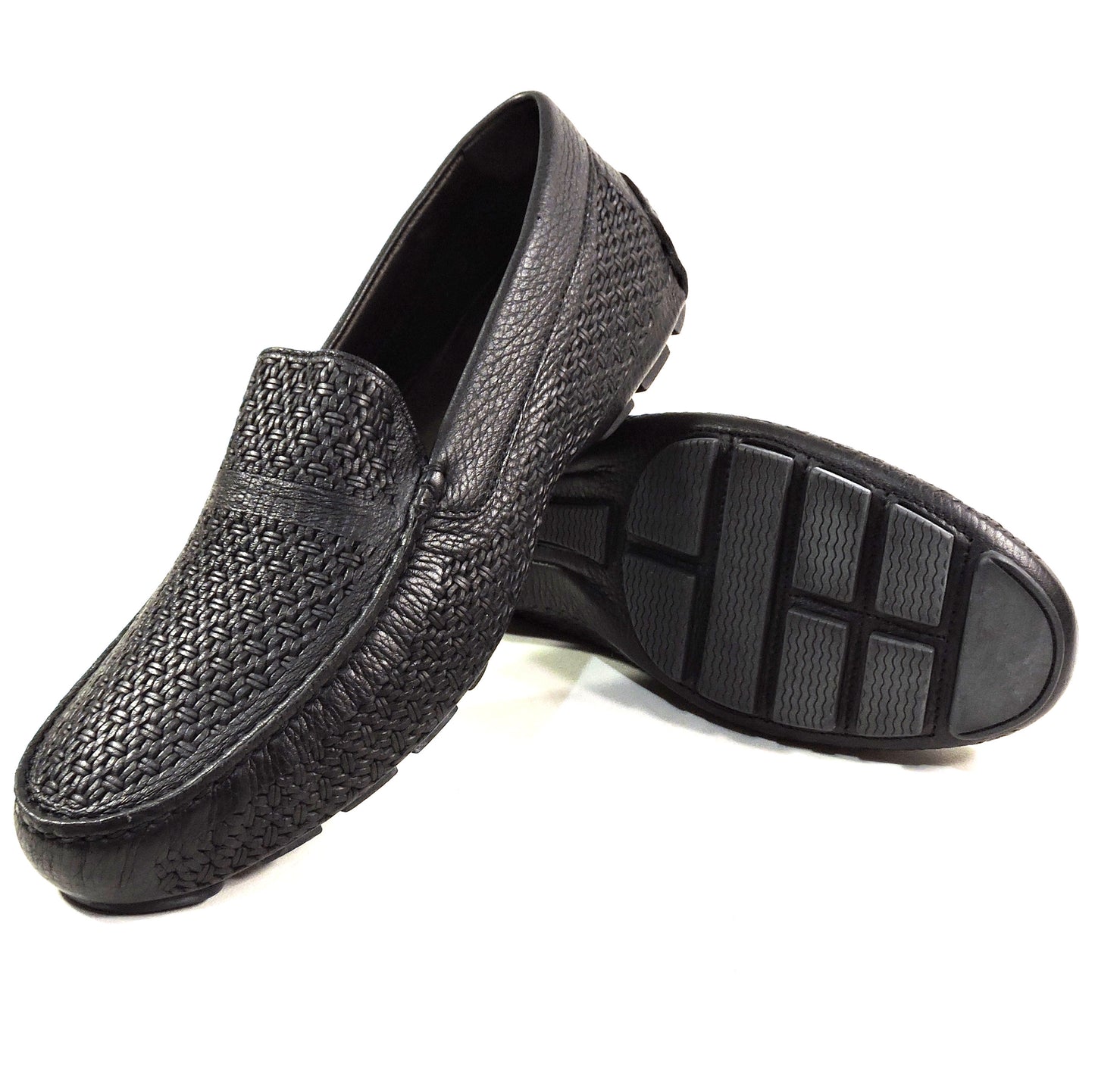BALDININI 🇮🇹 MEN'S BLACK SOFT LEATHER COMFORT SUMMER LOAFERS