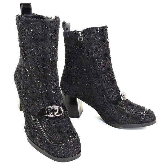 PAOLA FABIANI 🇮🇹 WOMEN'S BLACK FABRIC COMFORT FASHION WINTER BOOTIE