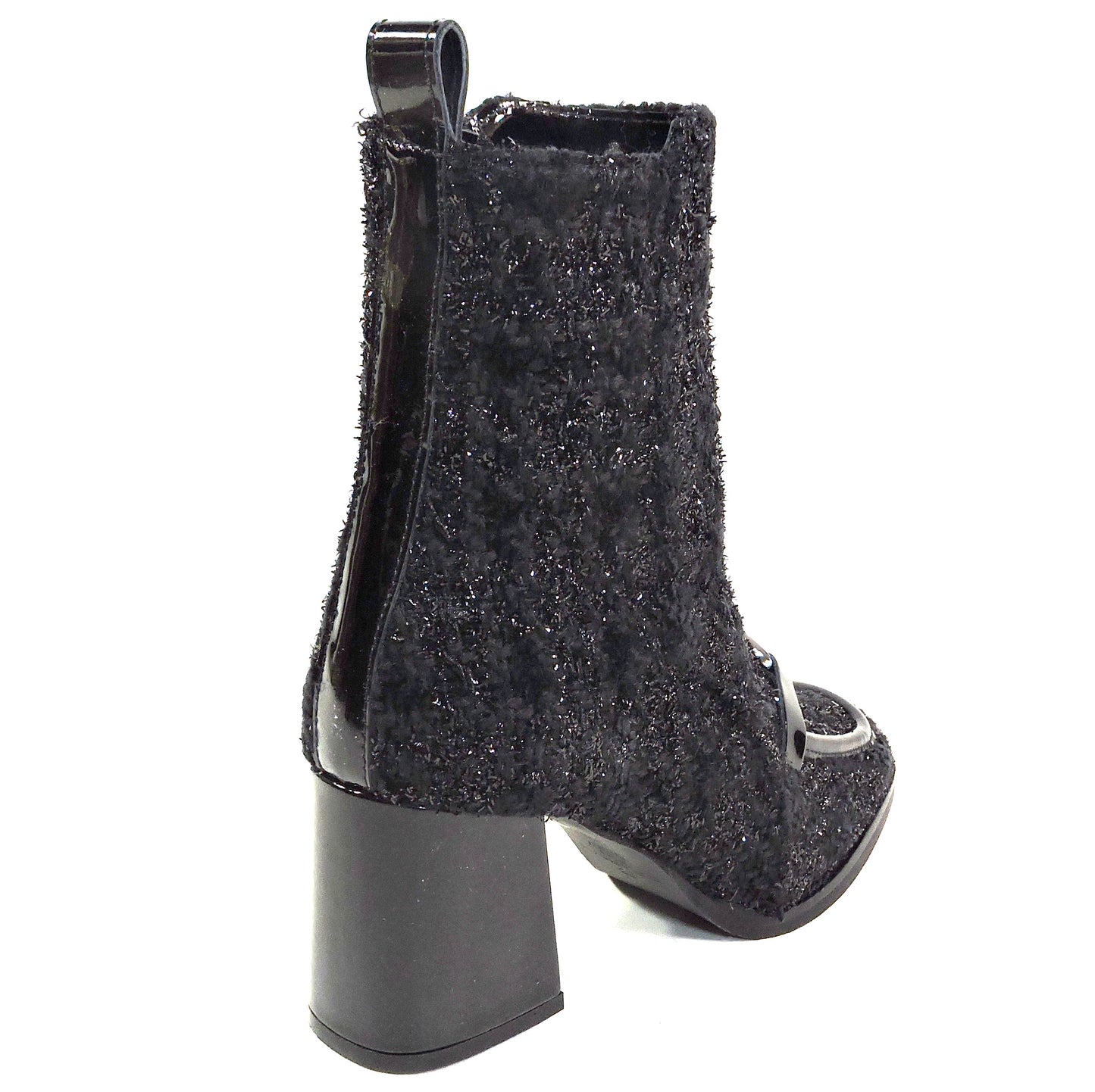 PAOLA FABIANI 🇮🇹 WOMEN'S BLACK FABRIC COMFORT FASHION WINTER BOOTIE