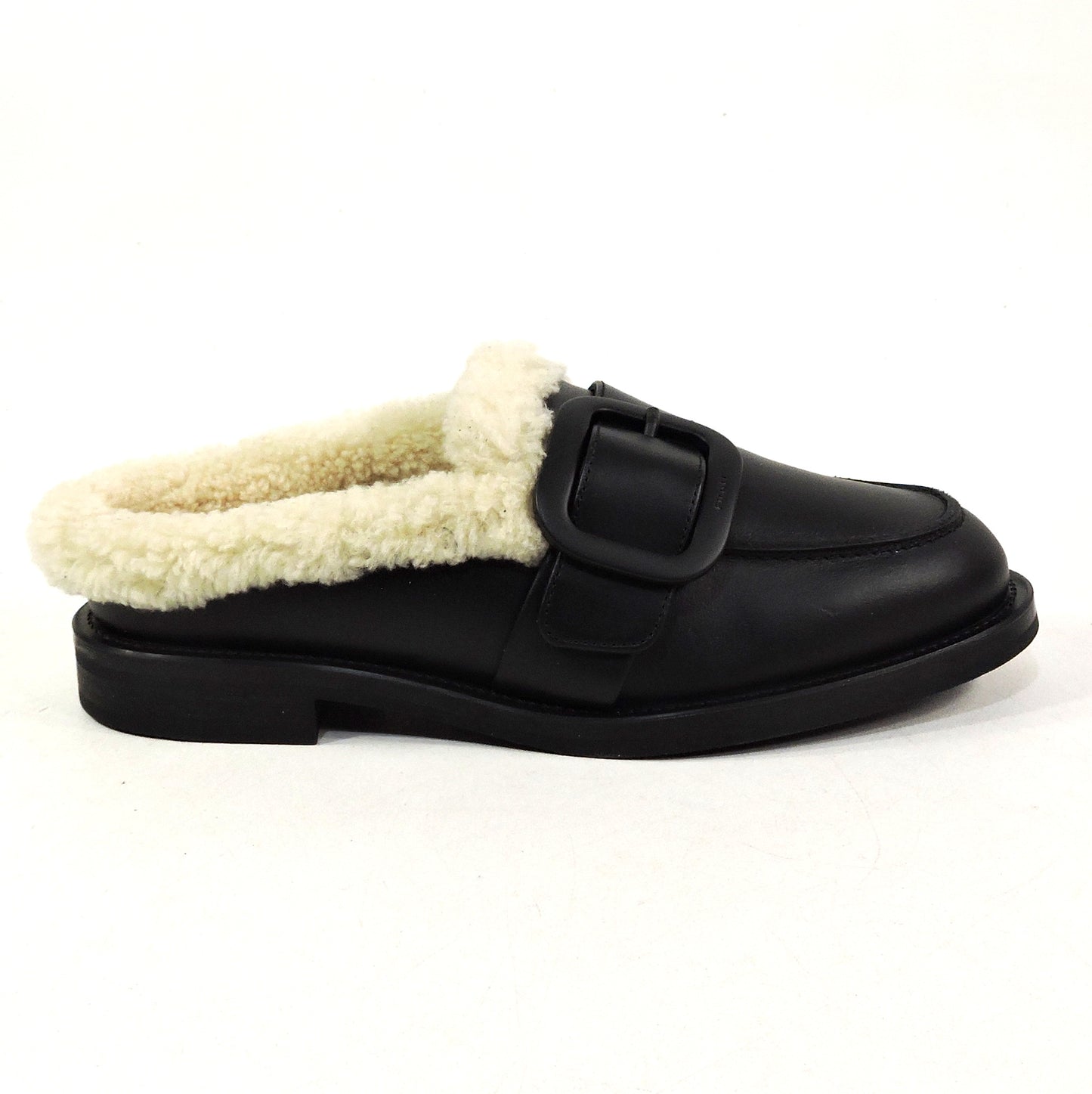 FRAU 🇮🇹 WOMEN'S BLACK SOFT LEATHER COMFORT WINTER MULES