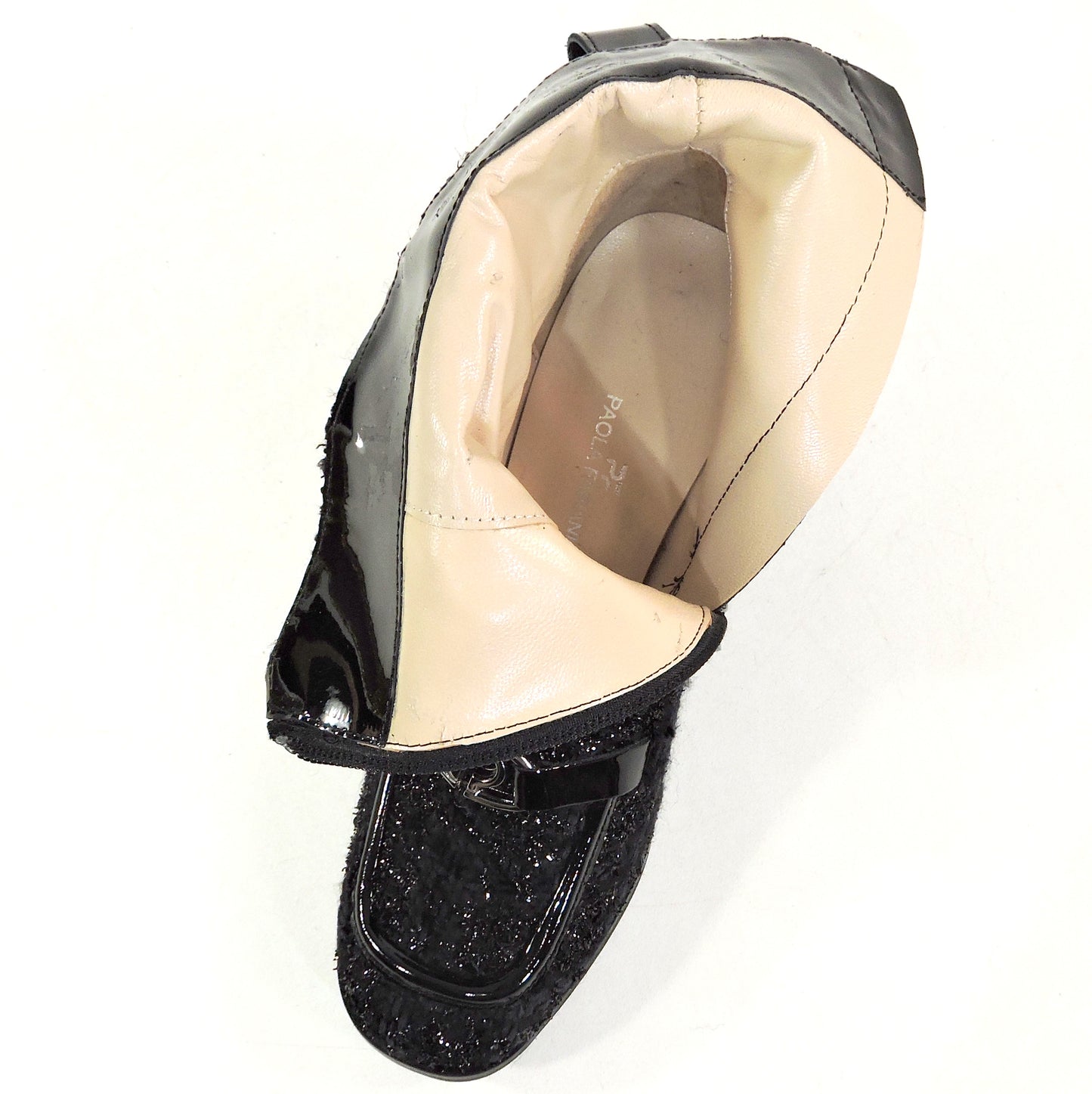 PAOLA FABIANI 🇮🇹 WOMEN'S BLACK FABRIC COMFORT FASHION WINTER BOOTIE