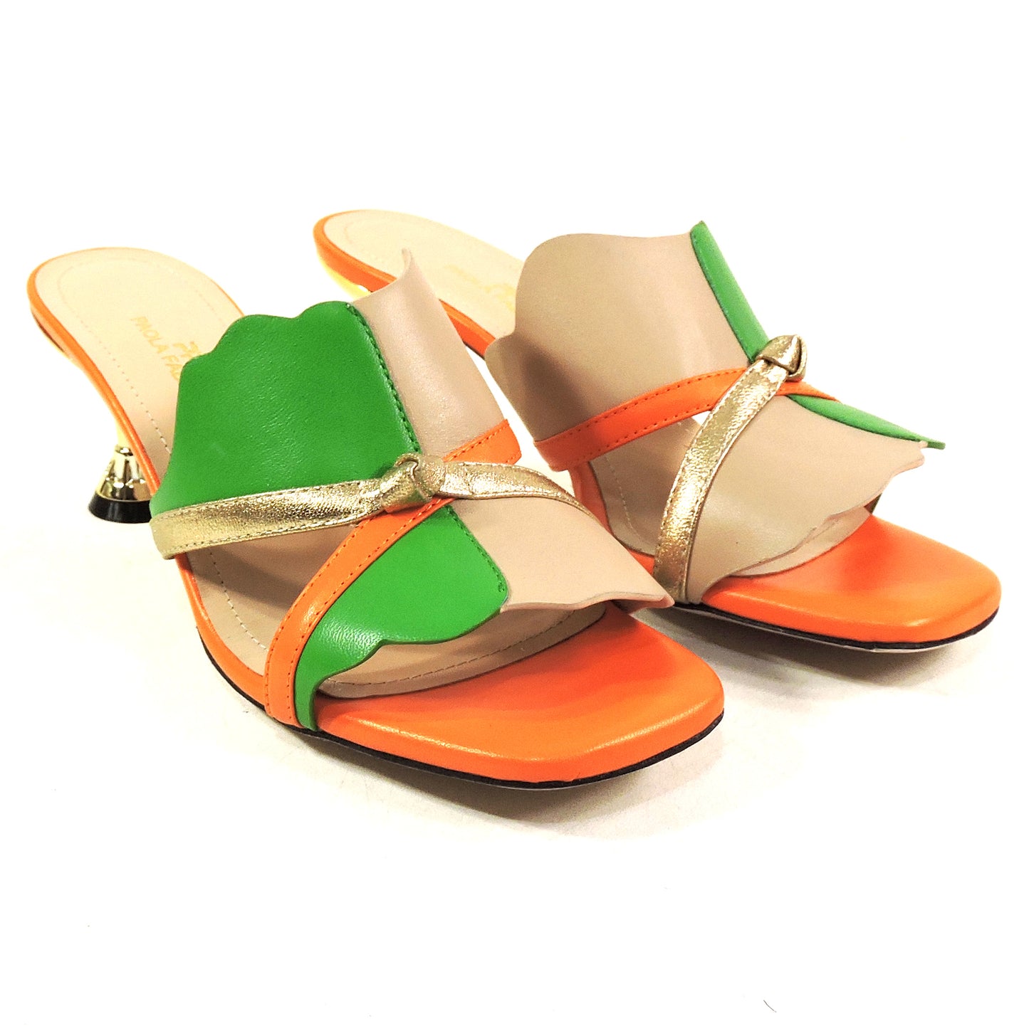 PAOLA FABIANI 🇮🇹 WOMEN'S MULTICOLOR SOFT LEATHER COMFORT FASHION SUMMER MULES