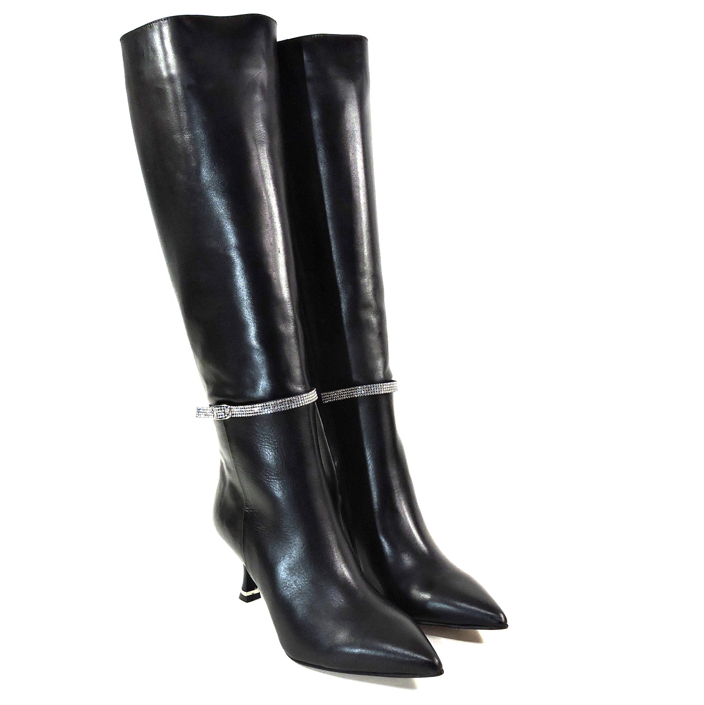 PAOLA FABIANI 🇮🇹 WOMEN'S BLACK SOFT LEATHER LONG WINTER FASHION BOOTS