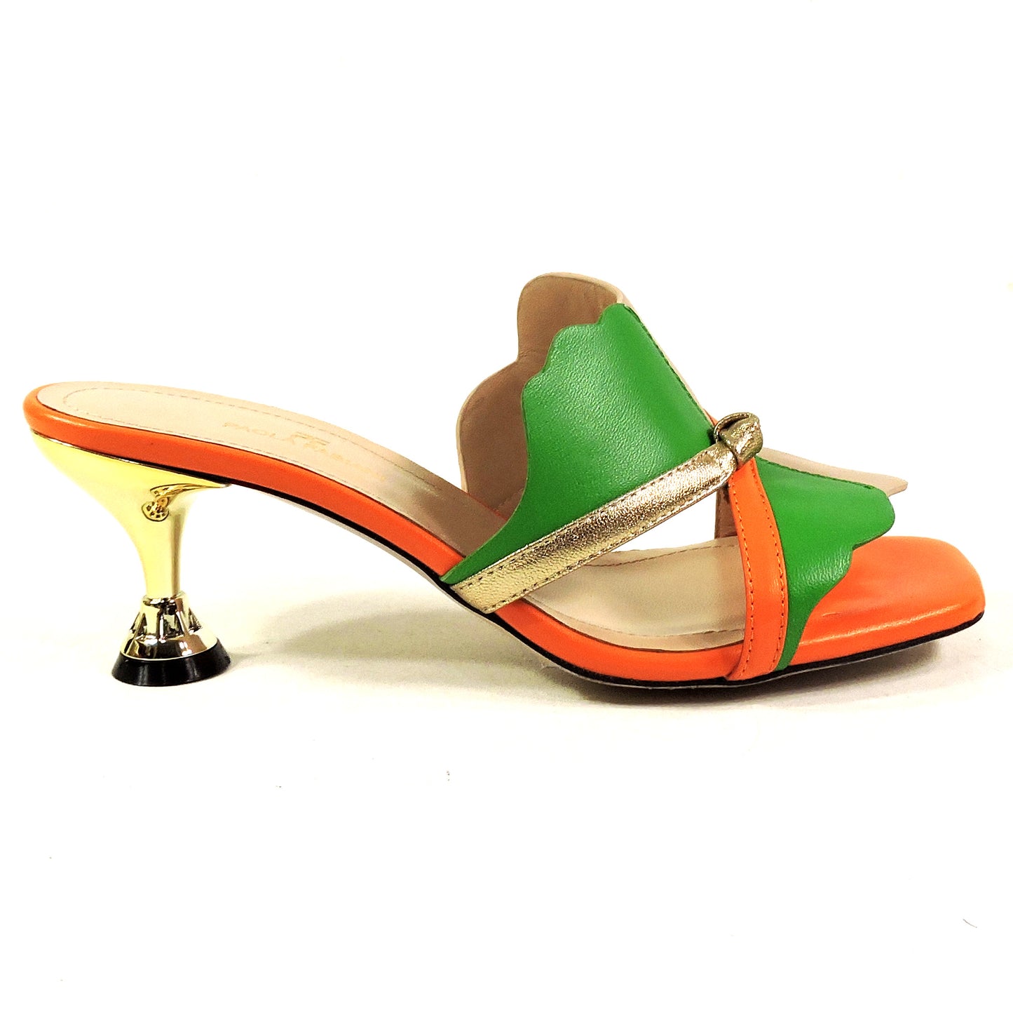 PAOLA FABIANI 🇮🇹 WOMEN'S MULTICOLOR SOFT LEATHER COMFORT FASHION SUMMER MULES