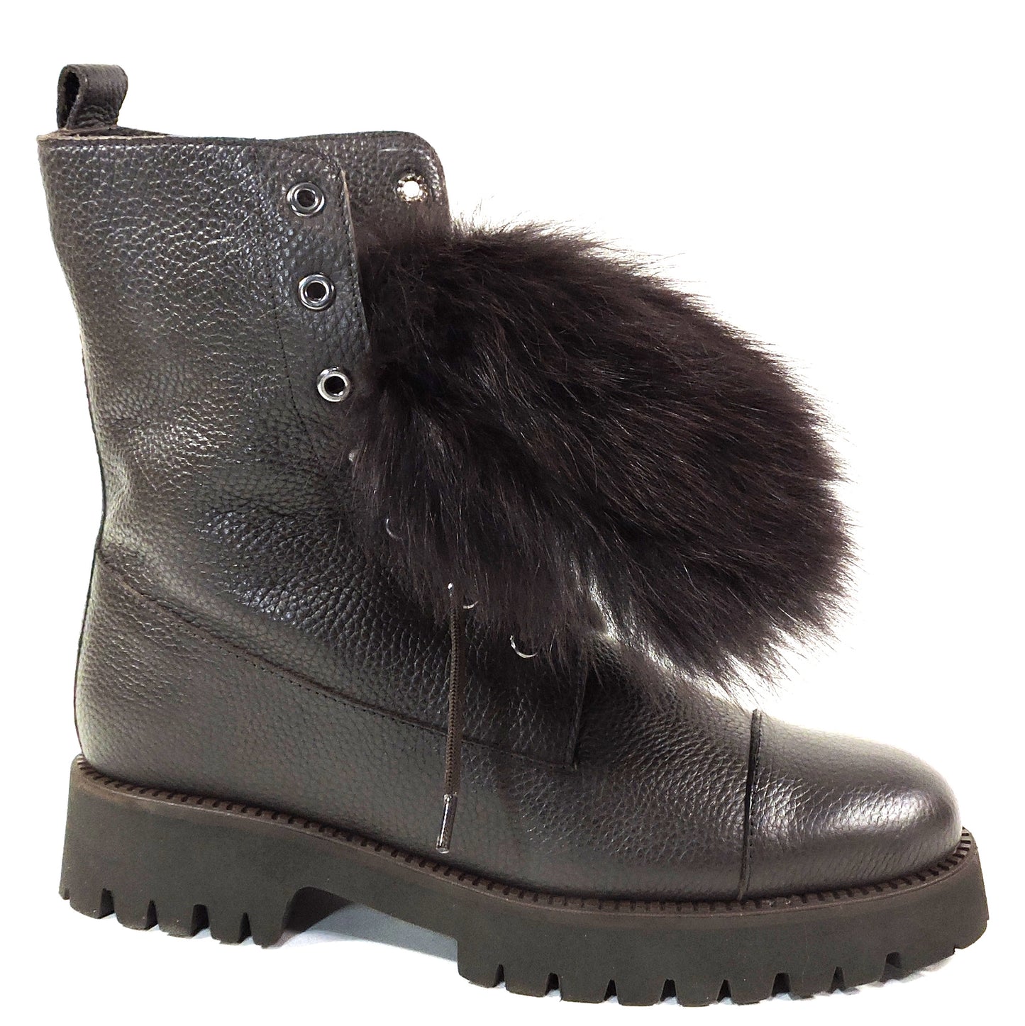 PAOLA FABIANI 🇮🇹 WOMEN'S BROWN SOFT LEATHER COMFORT WINTER FASHION BOOTIE