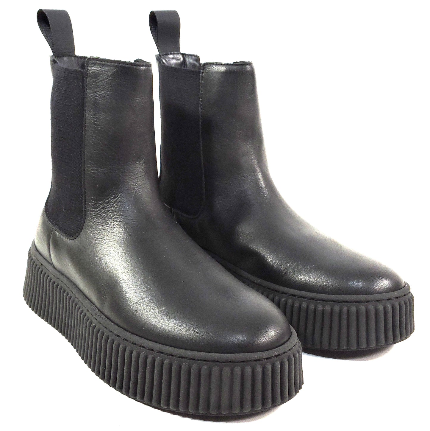 FRAU 🇮🇹 WOMEN' S BLACK SOFT LEATHER COMFORT WINTER CHELSEA BOOTS