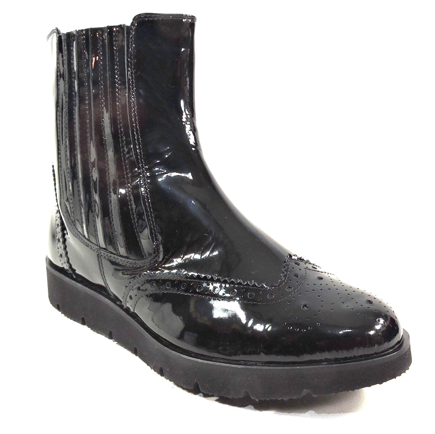 BALDININI 🇮🇹 WOMEN'S BLACK PATENT LEATHER WINTER FASHION ANKLE BOOTIE